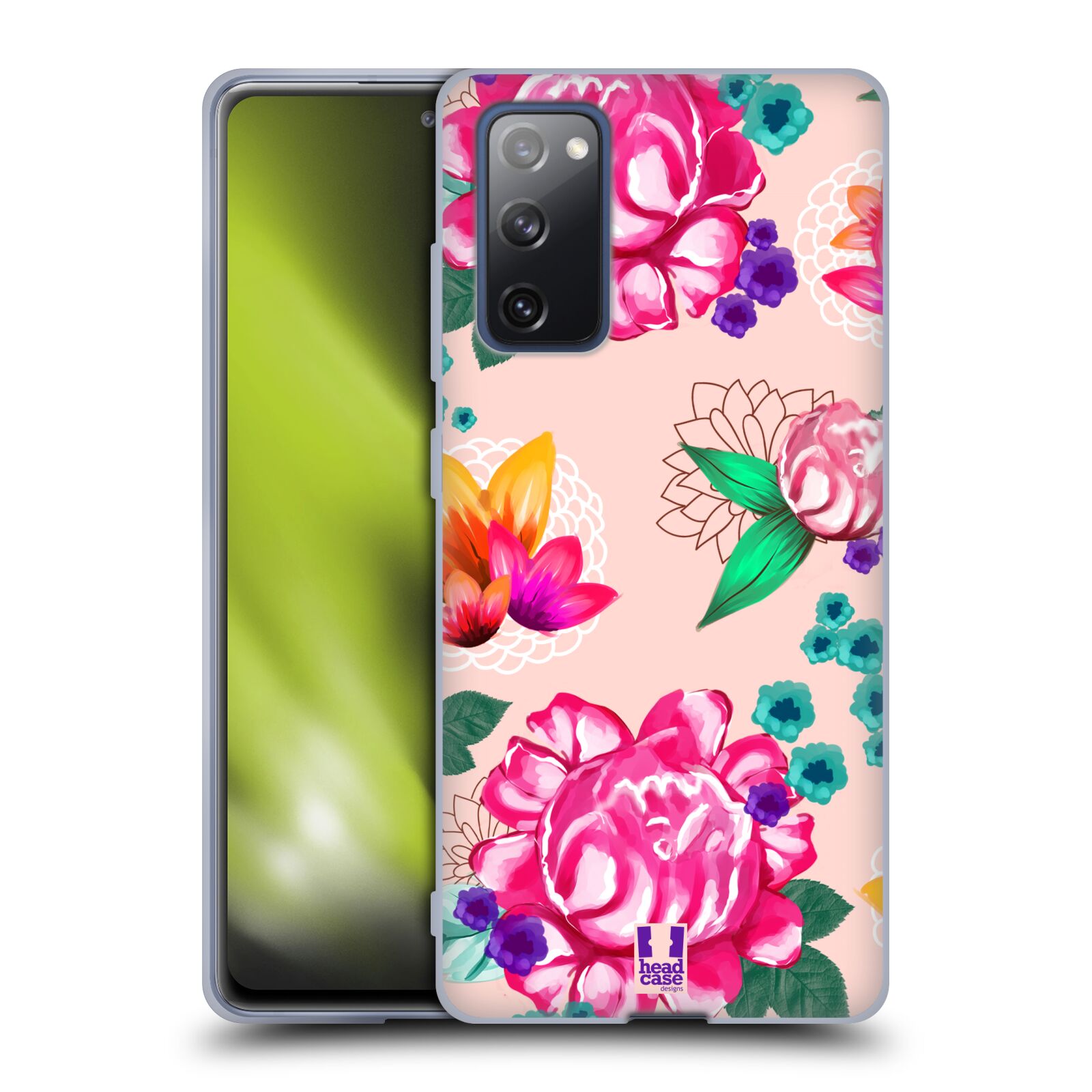 Plastový obal HEAD CASE na mobil Samsung Galaxy S20 FE / S20 FE 5G vzor Malované květiny barevné SVĚTLE RŮŽOVÁ