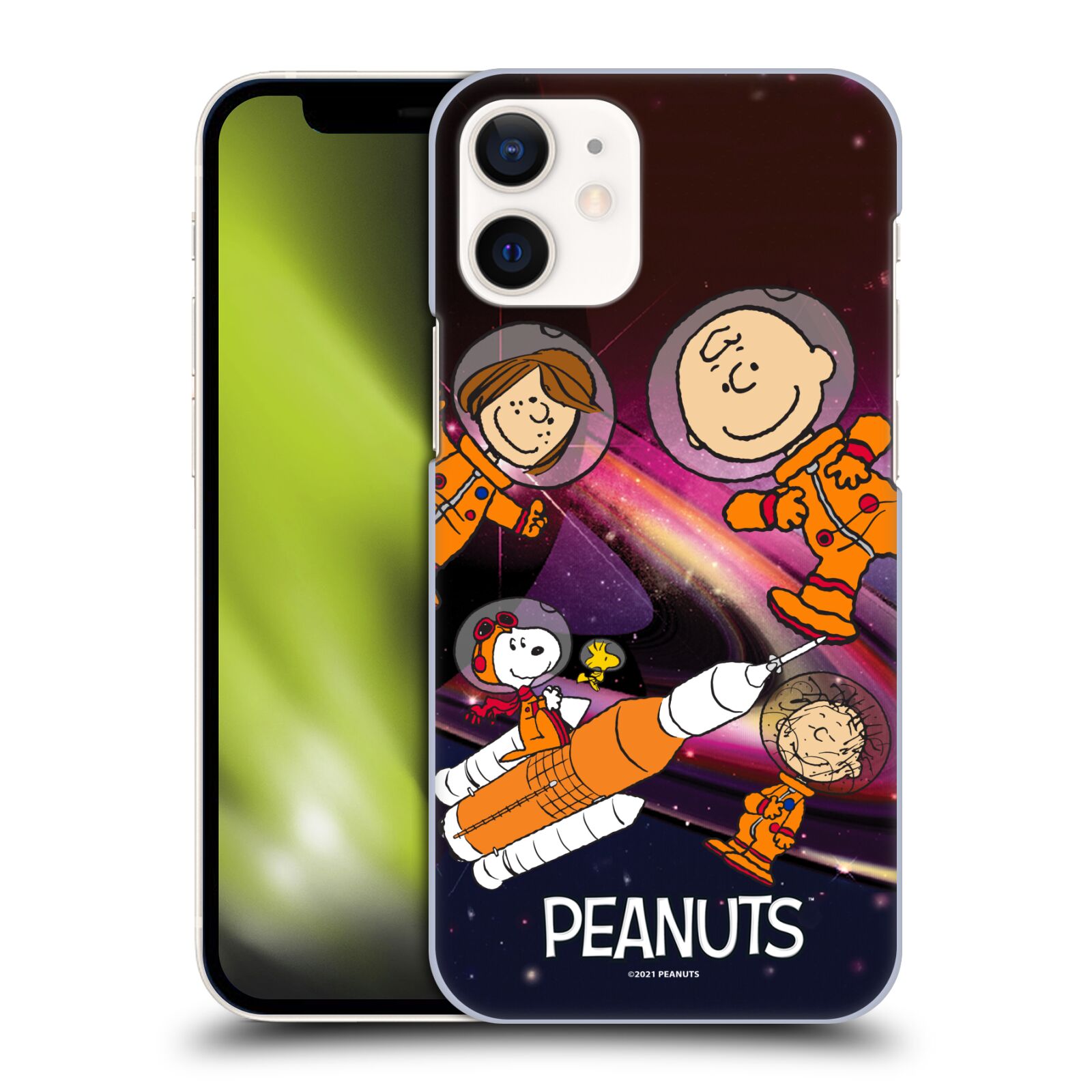 Zadní obal pro mobil Apple iPhone 12 MINI - HEAD CASE - Snoopy - Pejsek Snoopy a jeho kamarádi ve vesmíru