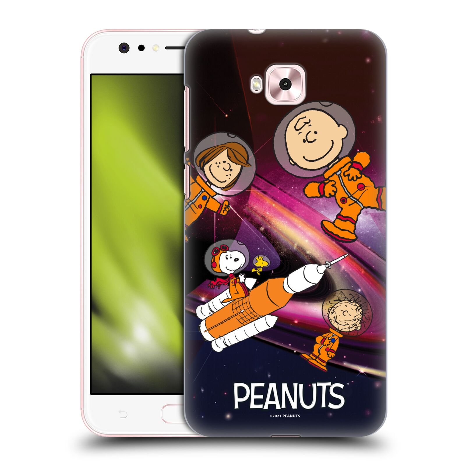 Zadní obal pro mobil Asus Zenfone 4 Selfie ZD553KL - HEAD CASE - Snoopy - Pejsek Snoopy a jeho kamarádi ve vesmíru