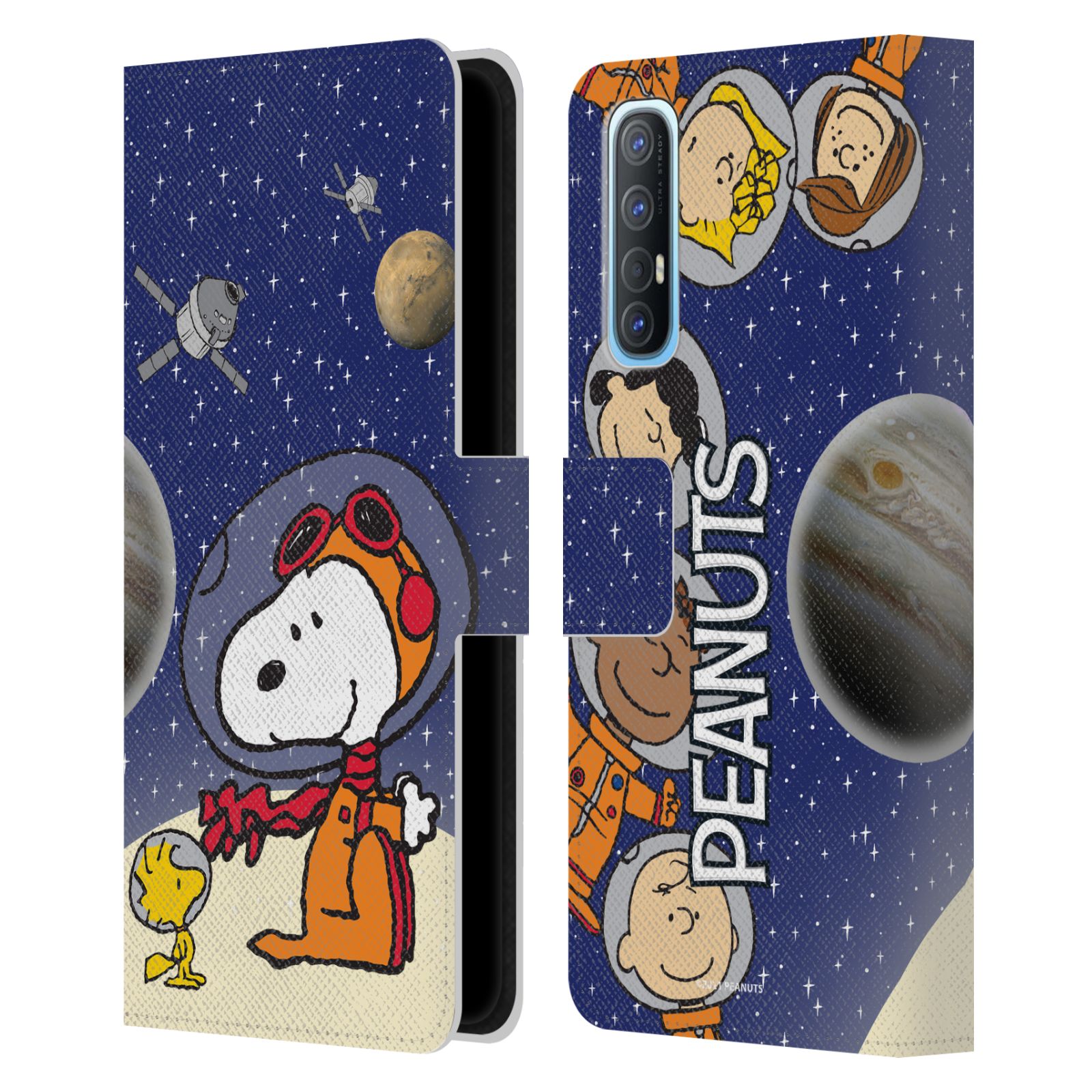Pouzdro na mobil Oppo Find X2 NEO - HEAD CASE - Peanuts Snoopy ve vesmíru 2