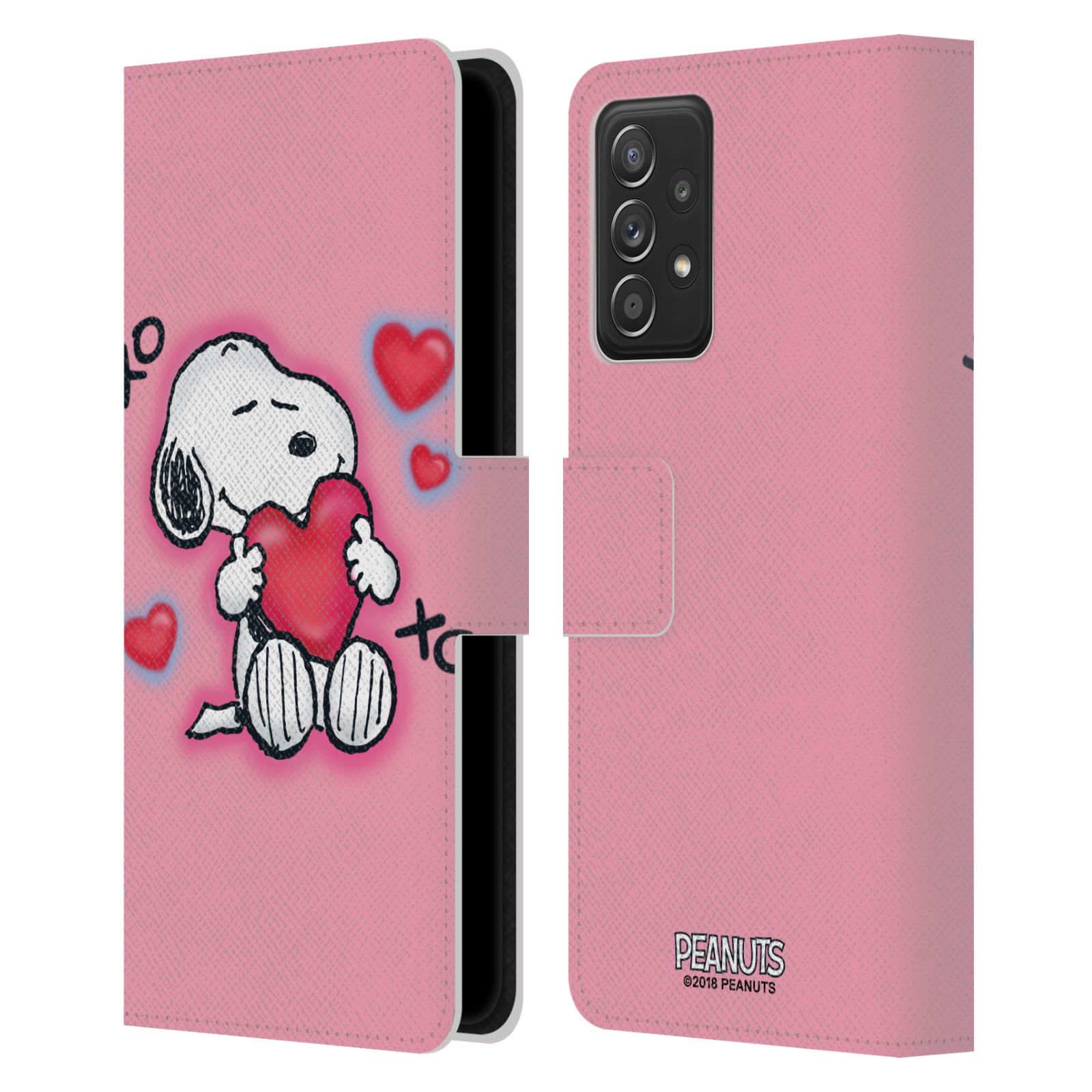 Pouzdro na mobil Samsung Galaxy A52 / A52 G - HEAD CASE - Peanuts - Snoopy a srdíčka
