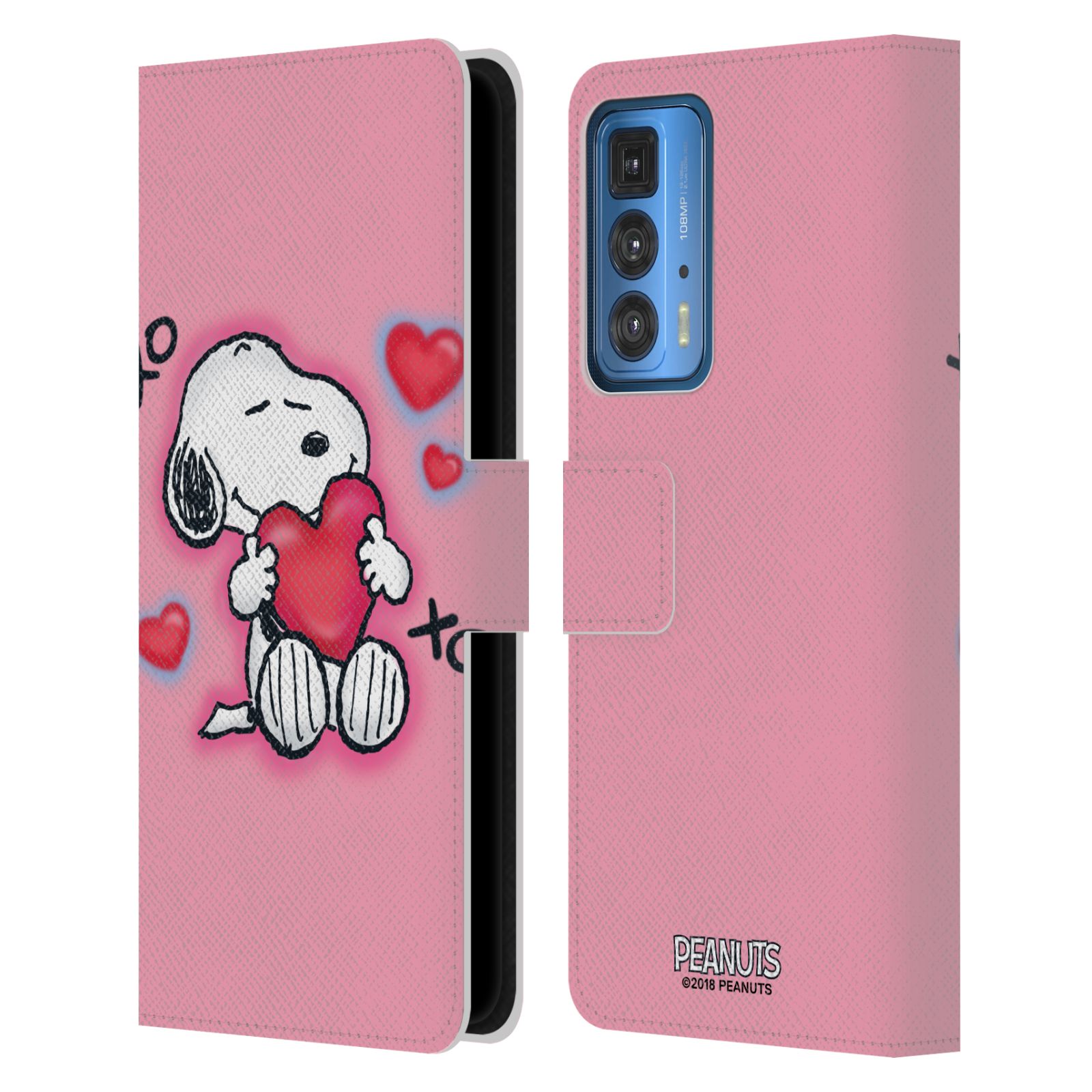 Pouzdro na mobil Motorola EDGE 20 PRO - HEAD CASE - Peanuts - Snoopy a srdíčka