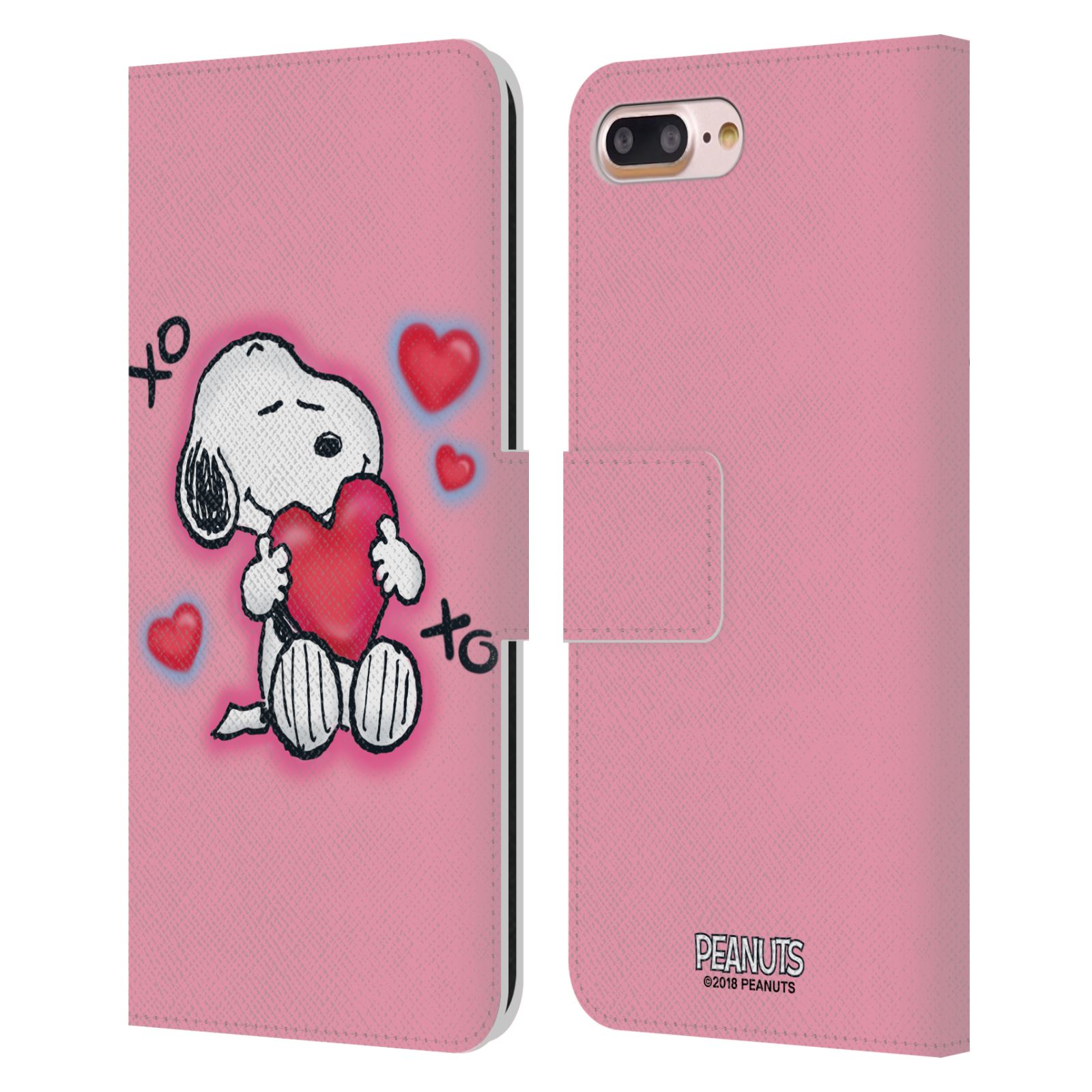 Pouzdro na mobil Apple Iphone 7+/8+ - HEAD CASE - Peanuts - Snoopy a srdíčka