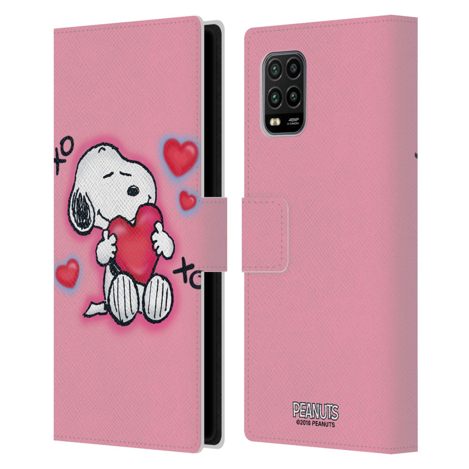 Pouzdro na mobil Xiaomi Mi 10 LITE  - HEAD CASE - Peanuts - Snoopy a srdíčka