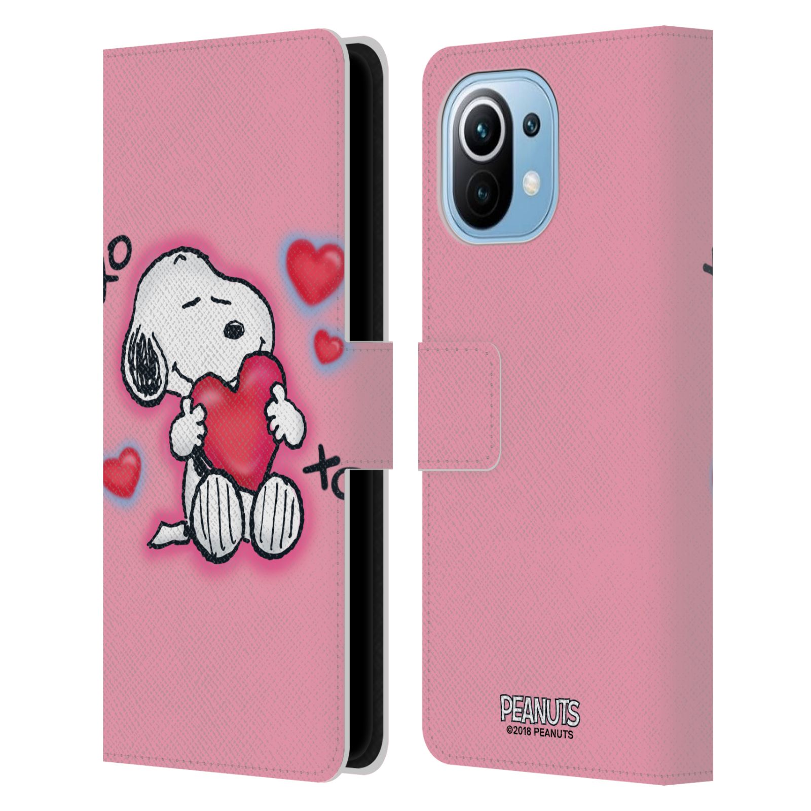 Pouzdro na mobil Xiaomi Mi 11 - HEAD CASE - Peanuts - Snoopy a srdíčka