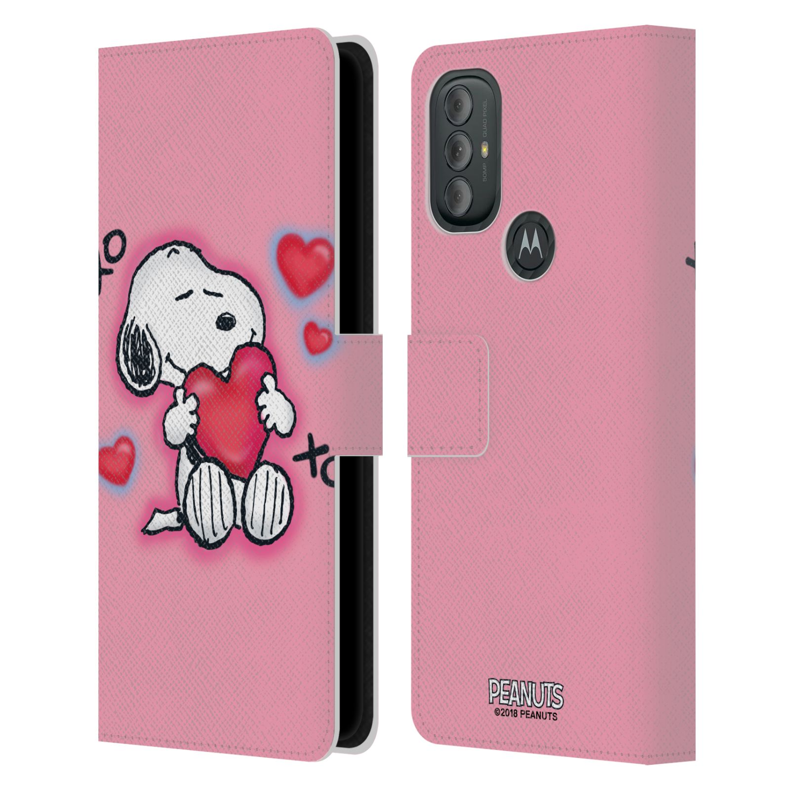 Pouzdro na mobil Motorola Moto G10 / G30 - HEAD CASE - Peanuts - Snoopy a srdíčka