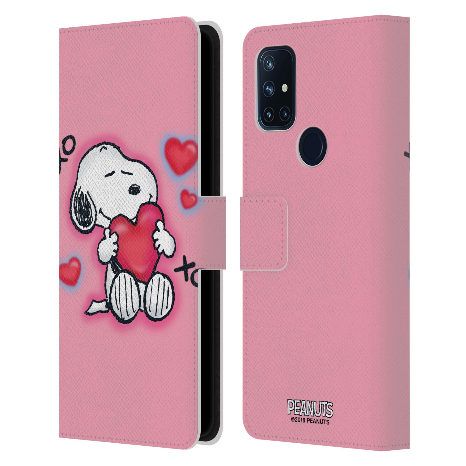 Pouzdro na mobil OnePlus Nord N10 5G - HEAD CASE - Peanuts - Snoopy a srdíčka