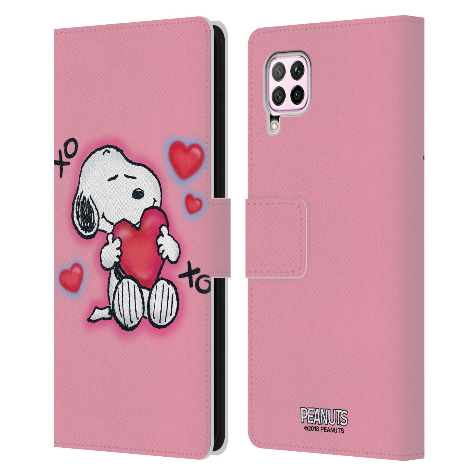 Pouzdro na mobil Huawei P40 LITE - HEAD CASE - Peanuts - Snoopy a srdíčka