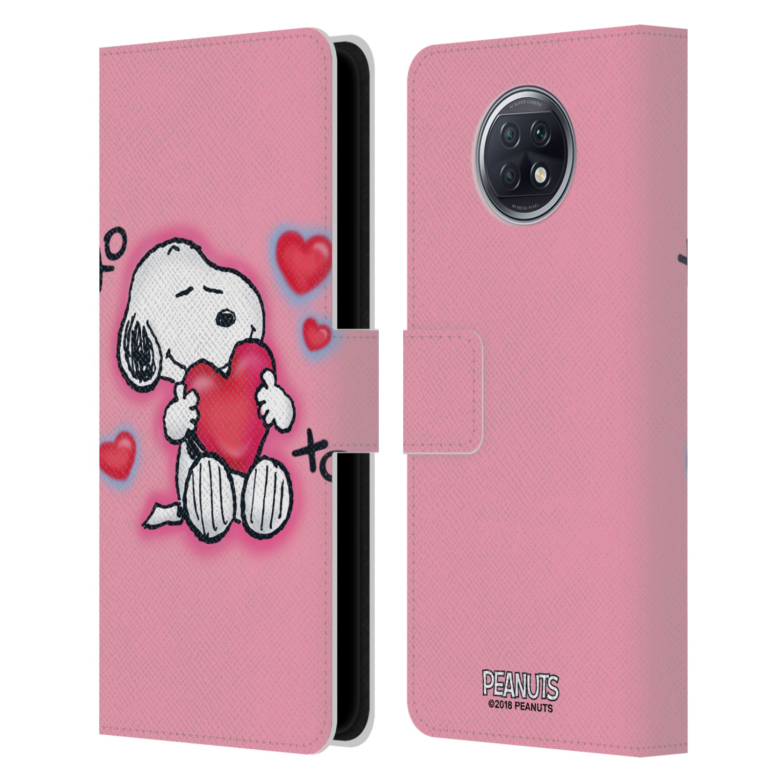 Pouzdro na mobil Xiaomi Redmi Note 9T - HEAD CASE - Peanuts - Snoopy a srdíčka