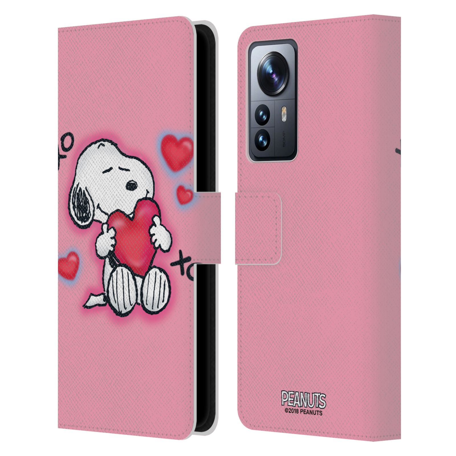 Pouzdro na mobil Xiaomi 12 PRO - HEAD CASE - Peanuts - Snoopy a srdíčka