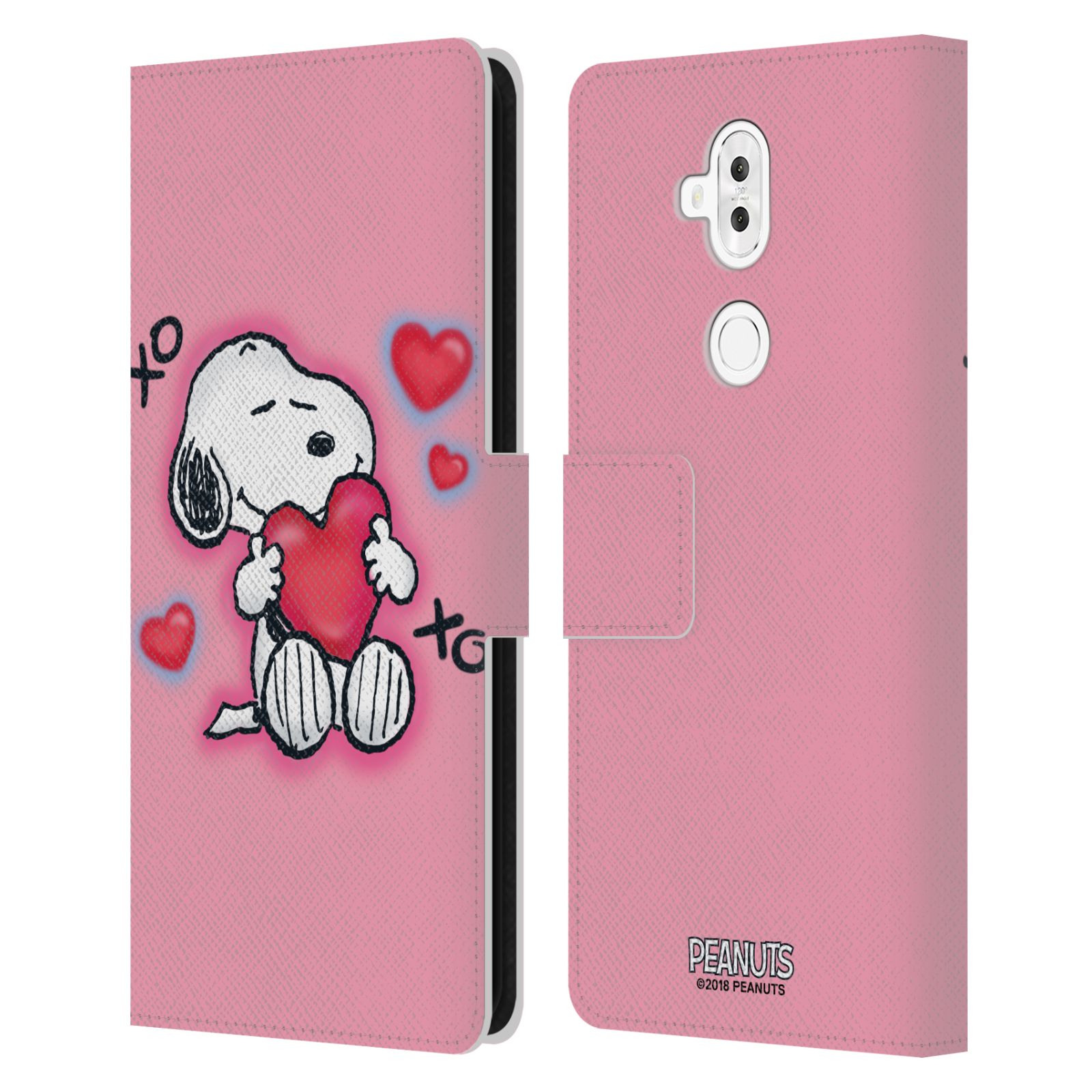 Pouzdro na mobil Asus Zenfone 5 Lite ZC600KL  - HEAD CASE - Peanuts - Snoopy a srdíčka