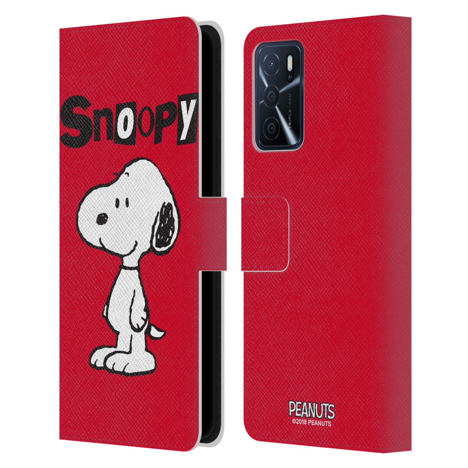 Pouzdro na mobil Oppo A16s - HEAD CASE - Peanuts - Snoopy červená