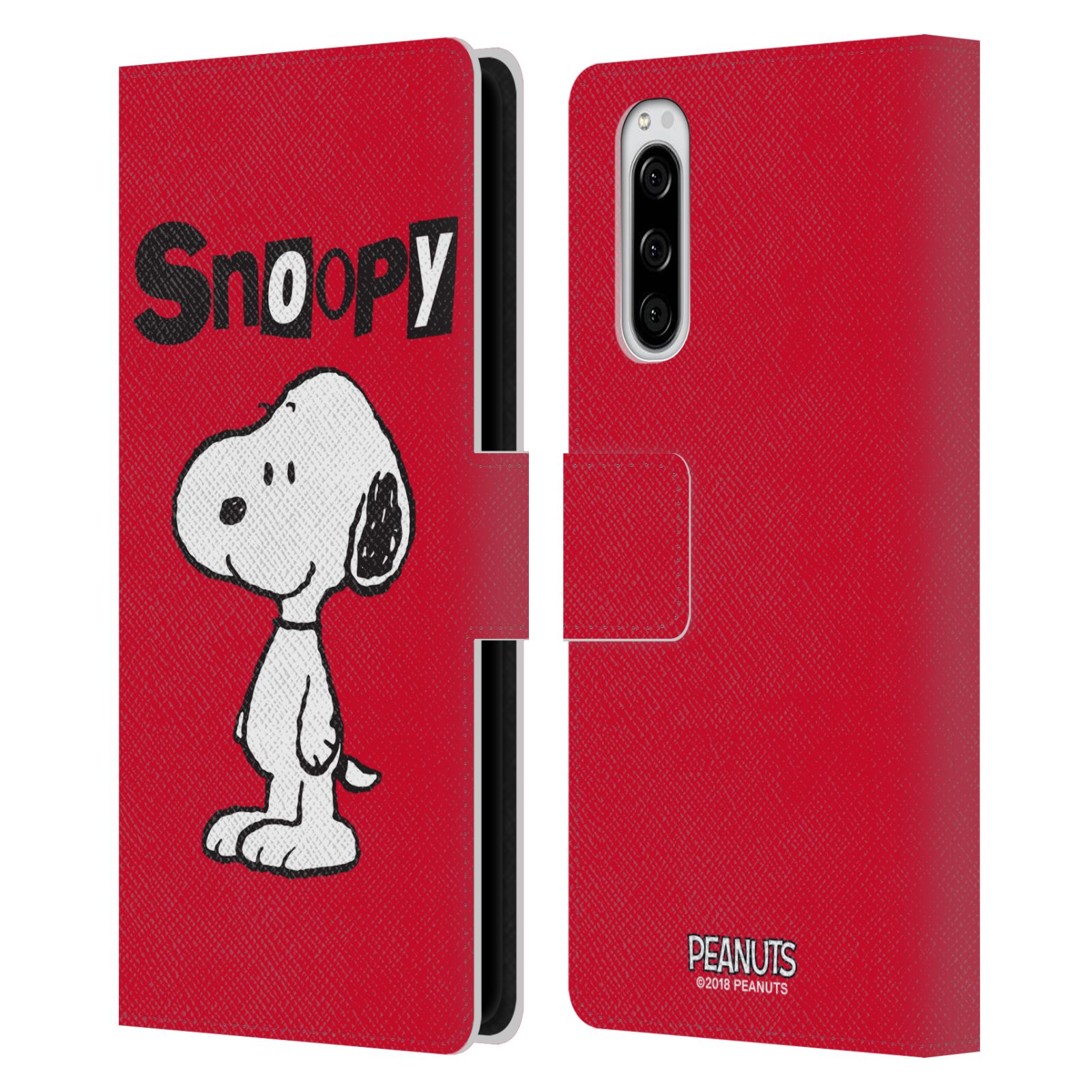 Pouzdro na mobil Sony Xperia 5  - HEAD CASE - Peanuts - Snoopy červená