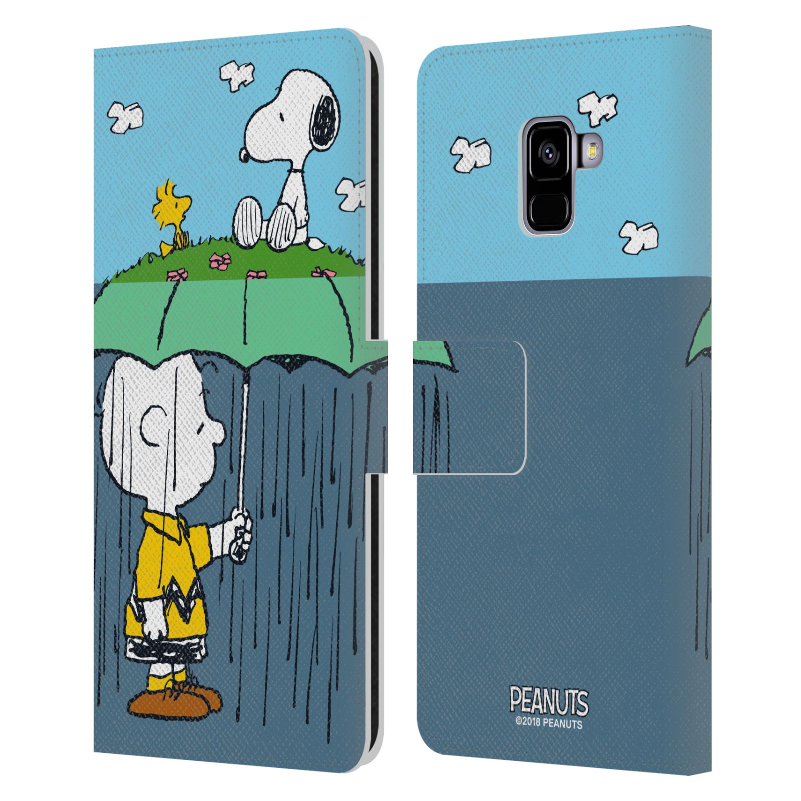 Pouzdro na mobil Samsung Galaxy A8 PLUS 2018 - Head Case - Peanuts - Snoopy, Charlie a ptáček Woodstock