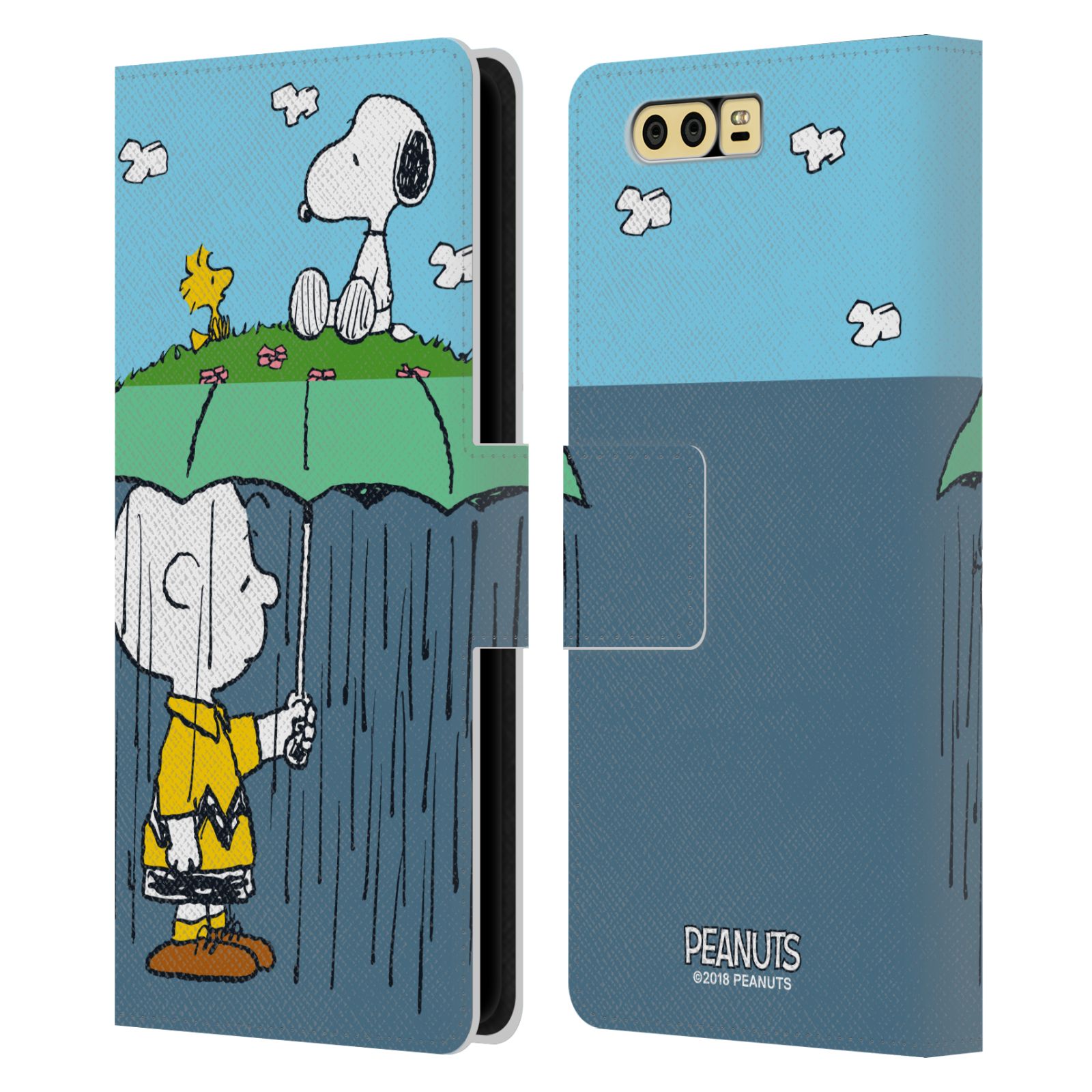 Pouzdro na mobil Honor 9 - Head Case - Peanuts - Snoopy, Charlie a ptáček Woodstock