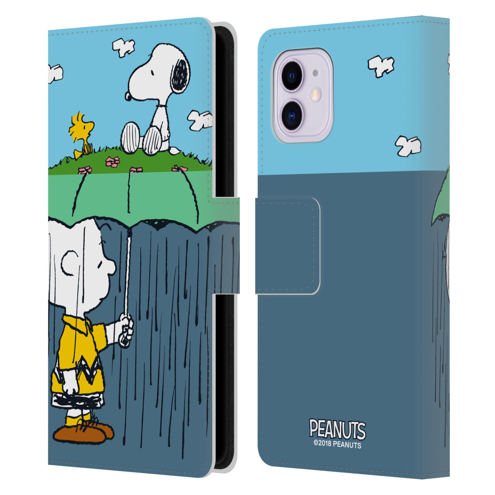 Pouzdro na mobil Apple Iphone 11 - Head Case - Peanuts - Snoopy, Charlie a ptáček Woodstock
