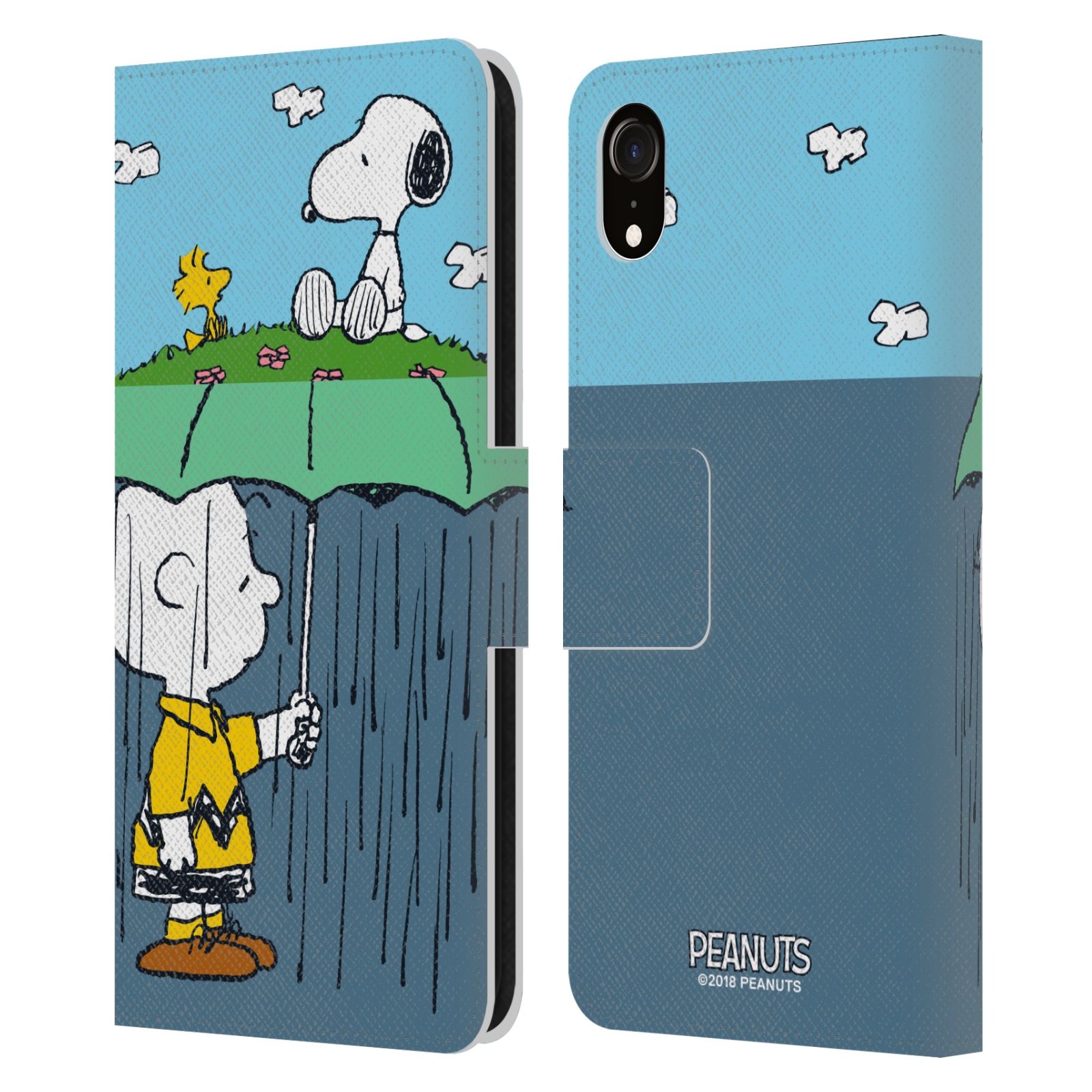 Pouzdro na mobil Apple Iphone XR - Head Case - Peanuts - Snoopy, Charlie a ptáček Woodstock