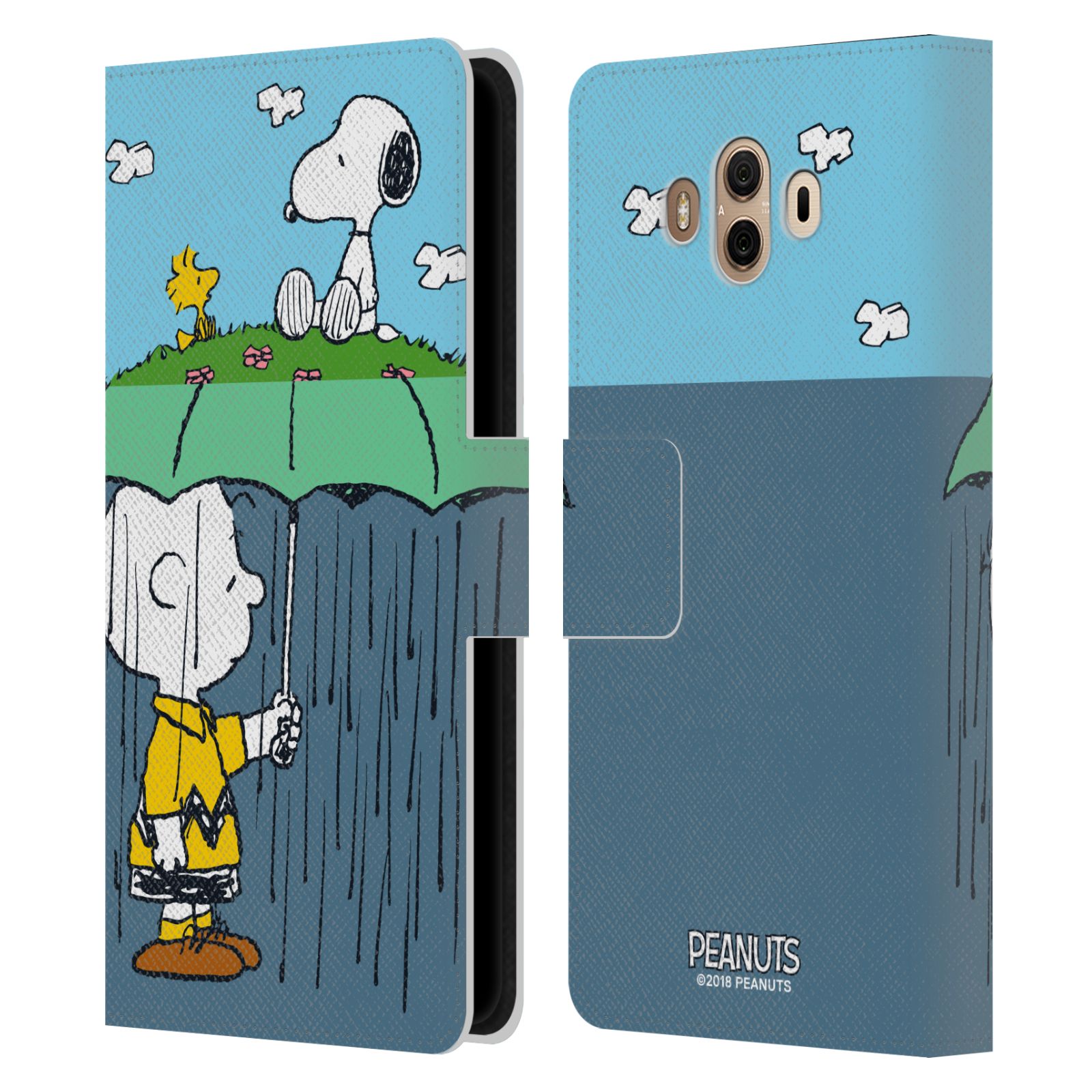 Pouzdro na mobil Huawei Mate 10 - Head Case - Peanuts - Snoopy, Charlie a ptáček Woodstock