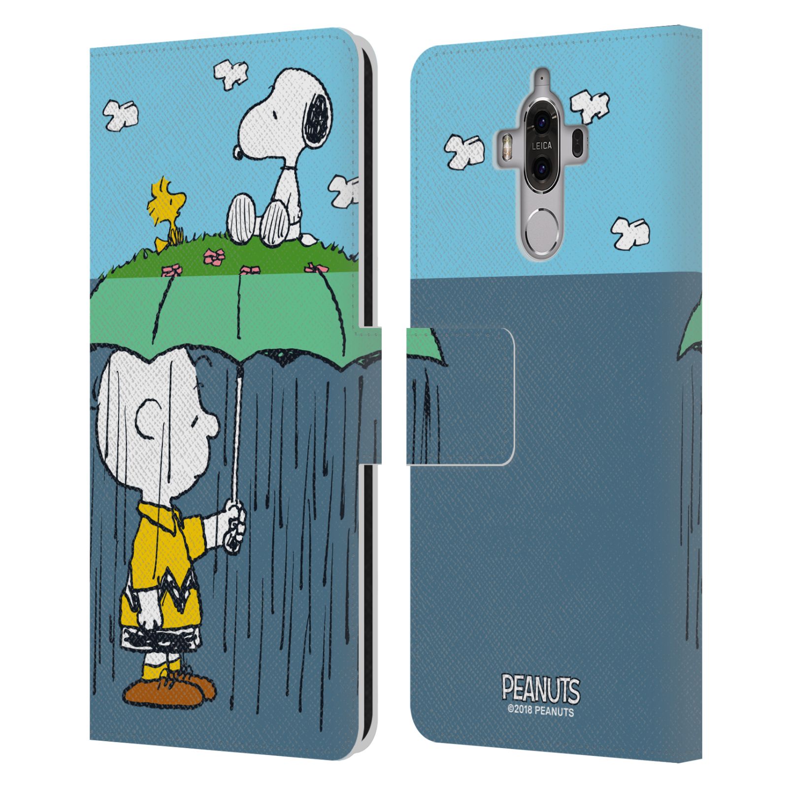 Pouzdro na mobil Huawei Mate 9 - Head Case - Peanuts - Snoopy, Charlie a ptáček Woodstock