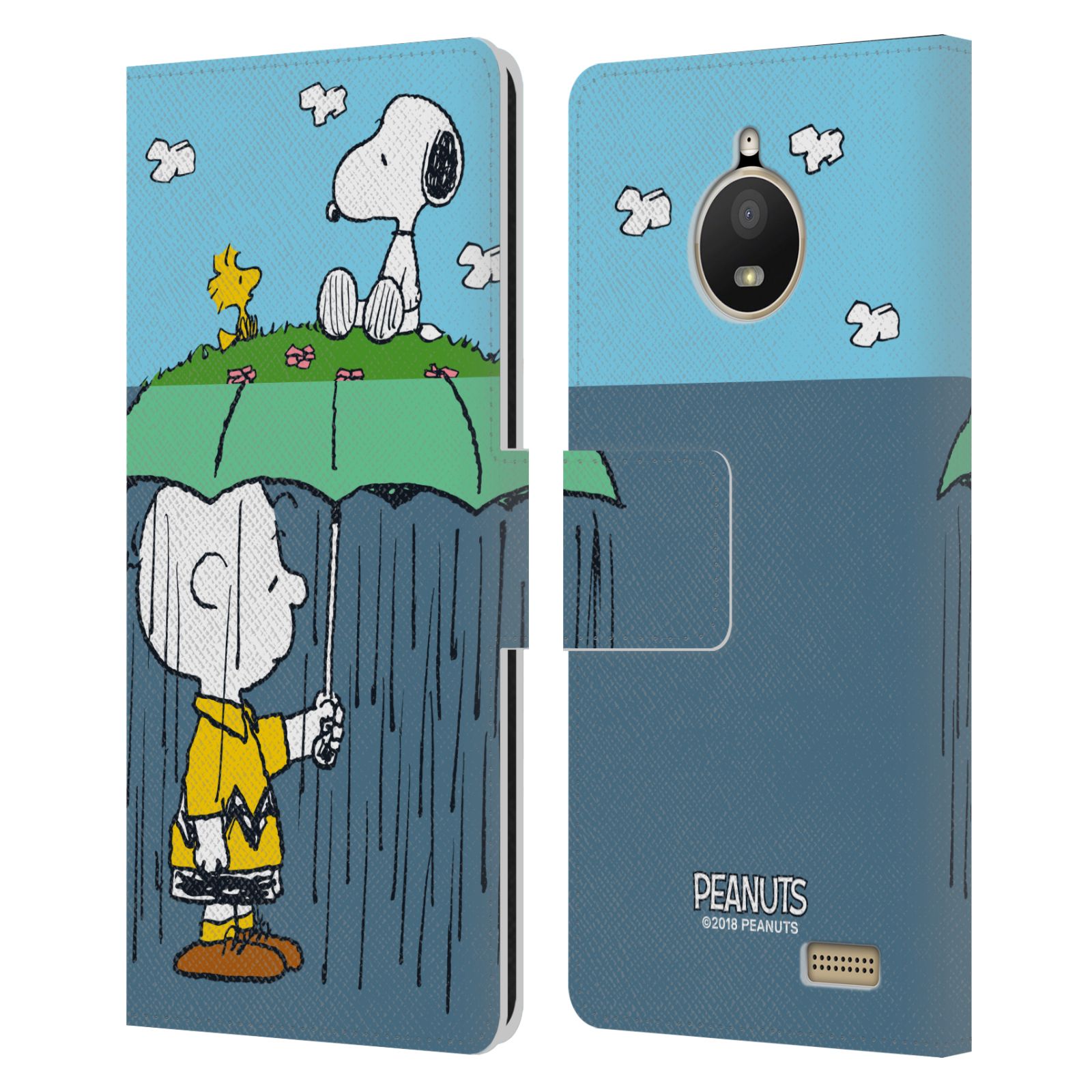 Pouzdro na mobil Lenovo Moto E4 - Head Case - Peanuts - Snoopy, Charlie a ptáček Woodstock