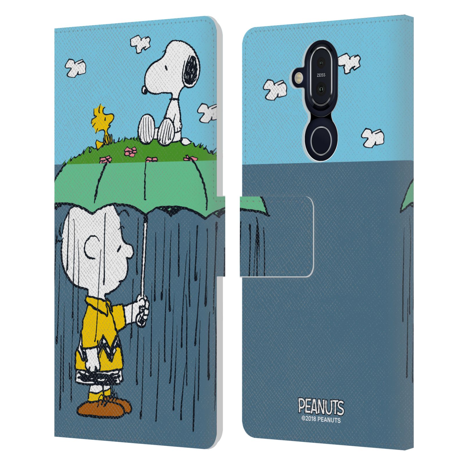 Pouzdro na mobil Nokia 8.1 - Head Case - Peanuts - Snoopy, Charlie a ptáček Woodstock