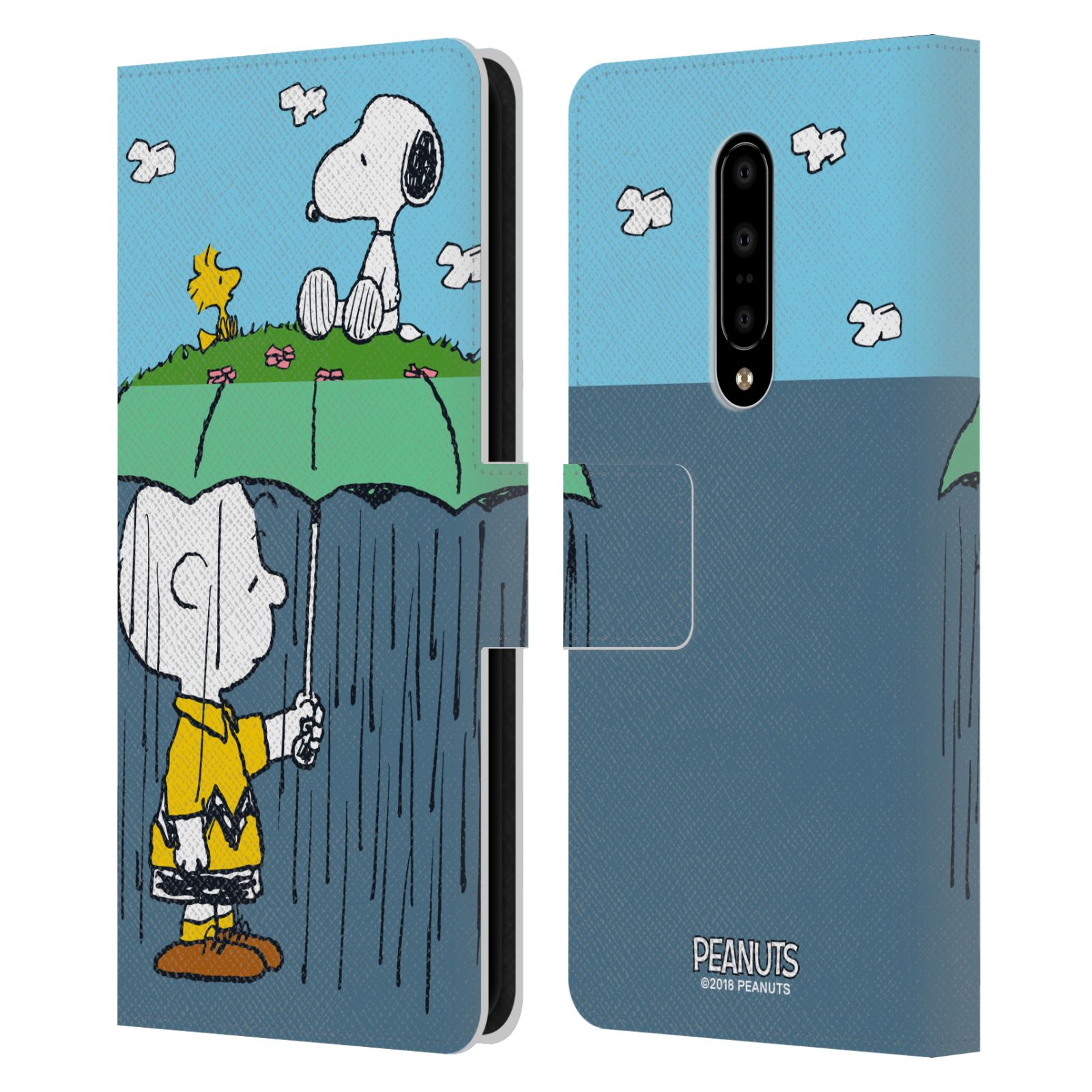 Pouzdro na mobil OnePlus 7 - Head Case - Peanuts - Snoopy, Charlie a ptáček Woodstock