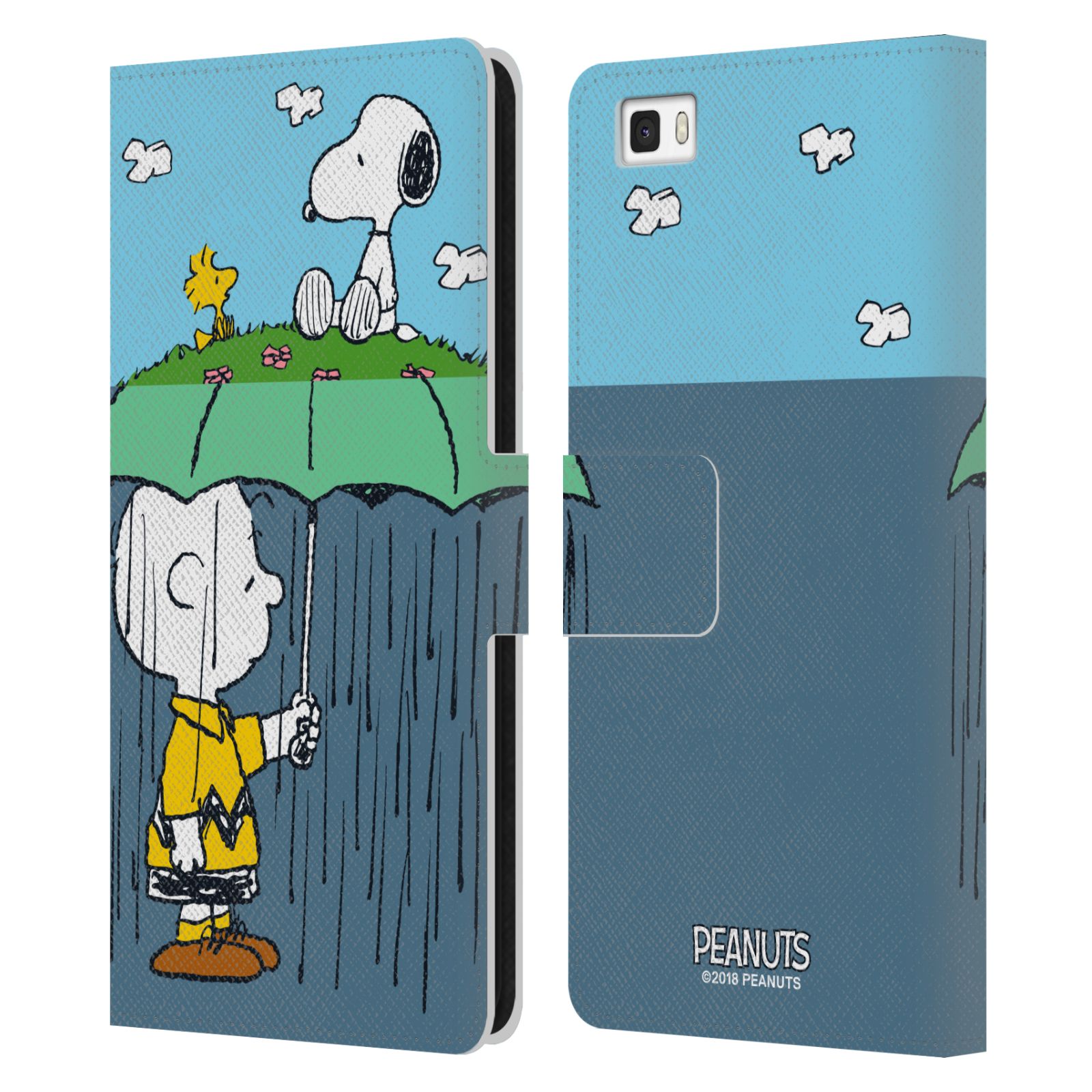 Pouzdro na mobil Huawei P8 Lite - Head Case - Peanuts - Snoopy, Charlie a ptáček Woodstock