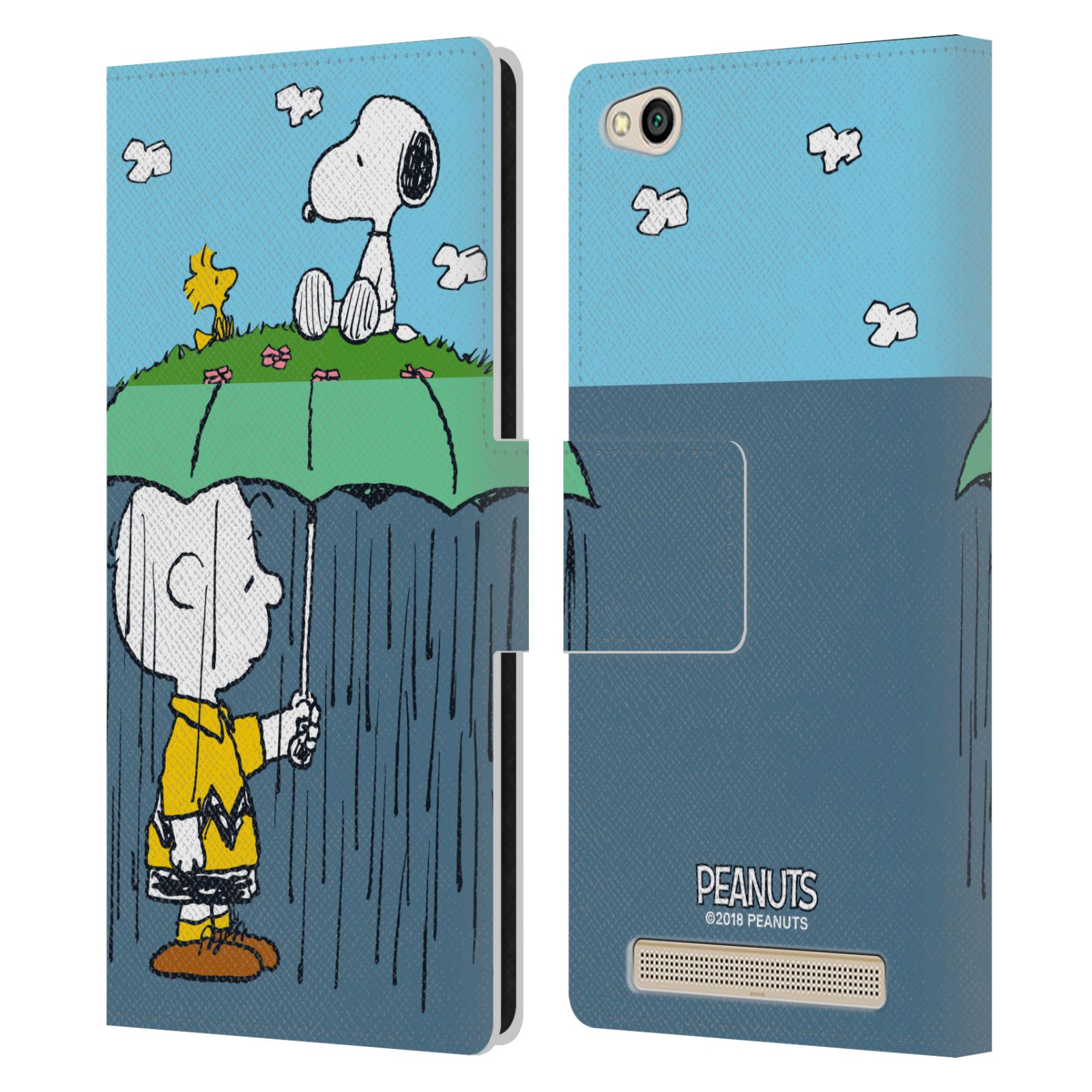 Pouzdro na mobil Xiaomi Redmi 5A - Head Case - Peanuts - Snoopy, Charlie a ptáček Woodstock