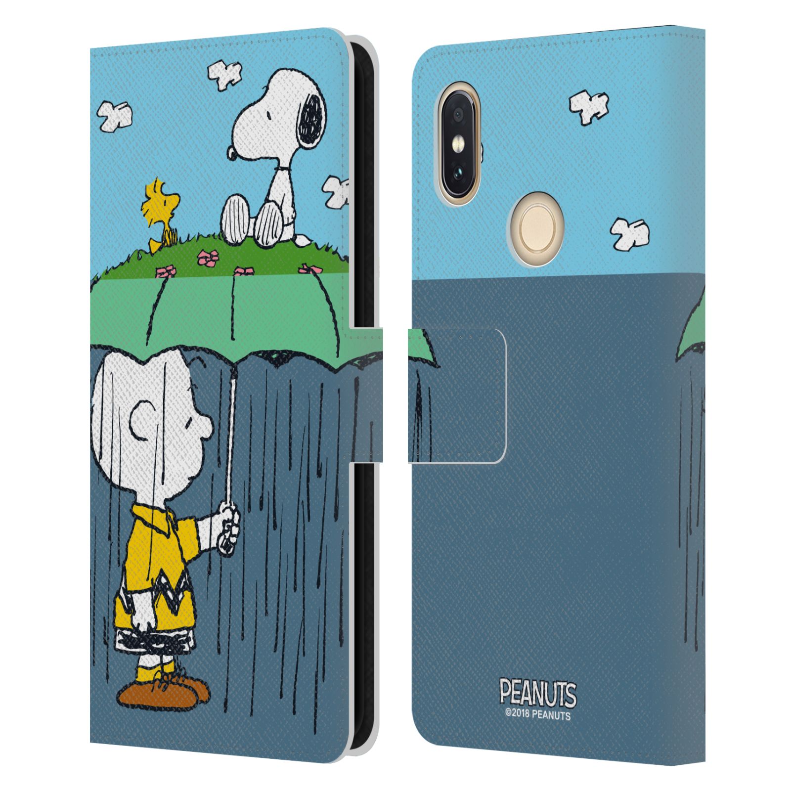Pouzdro na mobil Xiaomi Redmi S2 - Head Case - Peanuts - Snoopy, Charlie a ptáček Woodstock