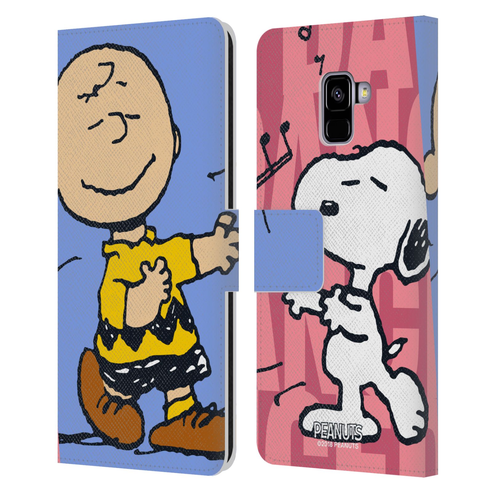 Pouzdro na mobil Samsung Galaxy A8 PLUS 2018 - Head Case - Peanuts - Snoopy a Charlie