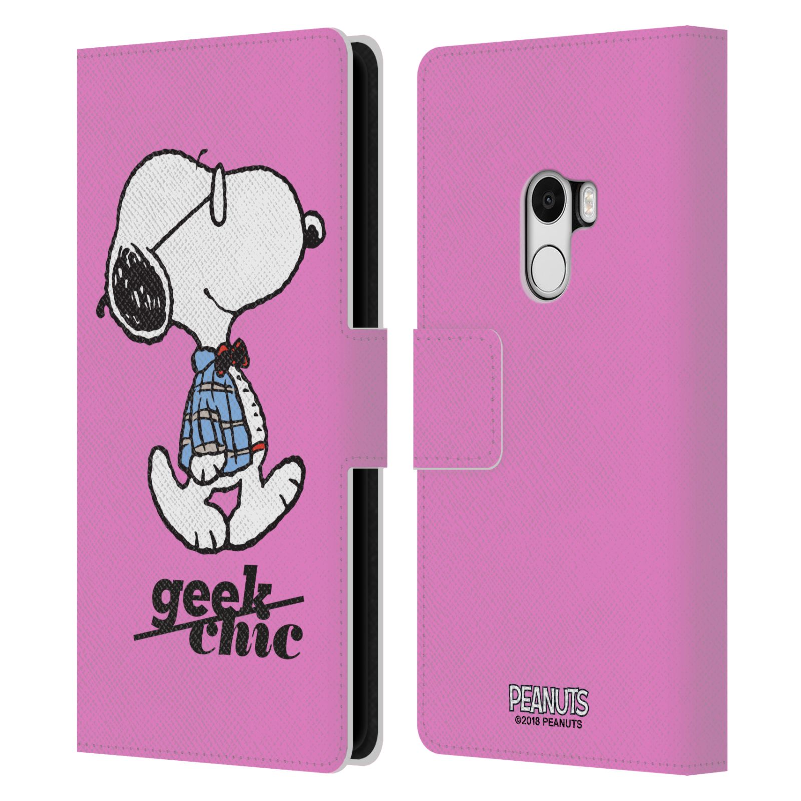 Pouzdro na mobil Xiaomi Mi Mix - Head Case - Peanuts - růžový pejsek snoopy nerd