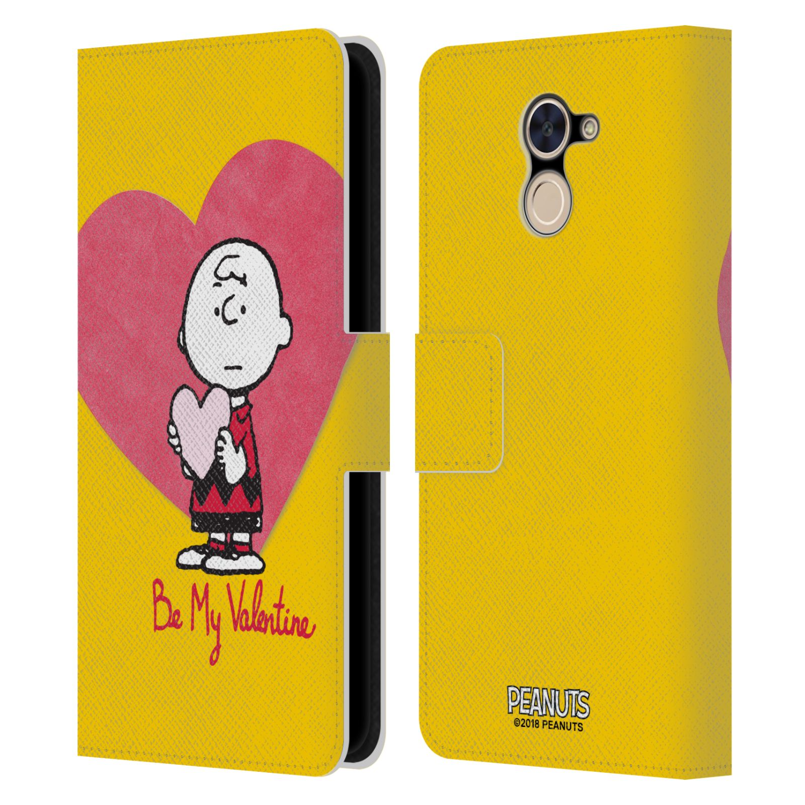 Pouzdro na mobil Huawei Y7 / Y7 Prime - Head Case -Peanuts - Charlie Brown valentýnské srdíčko