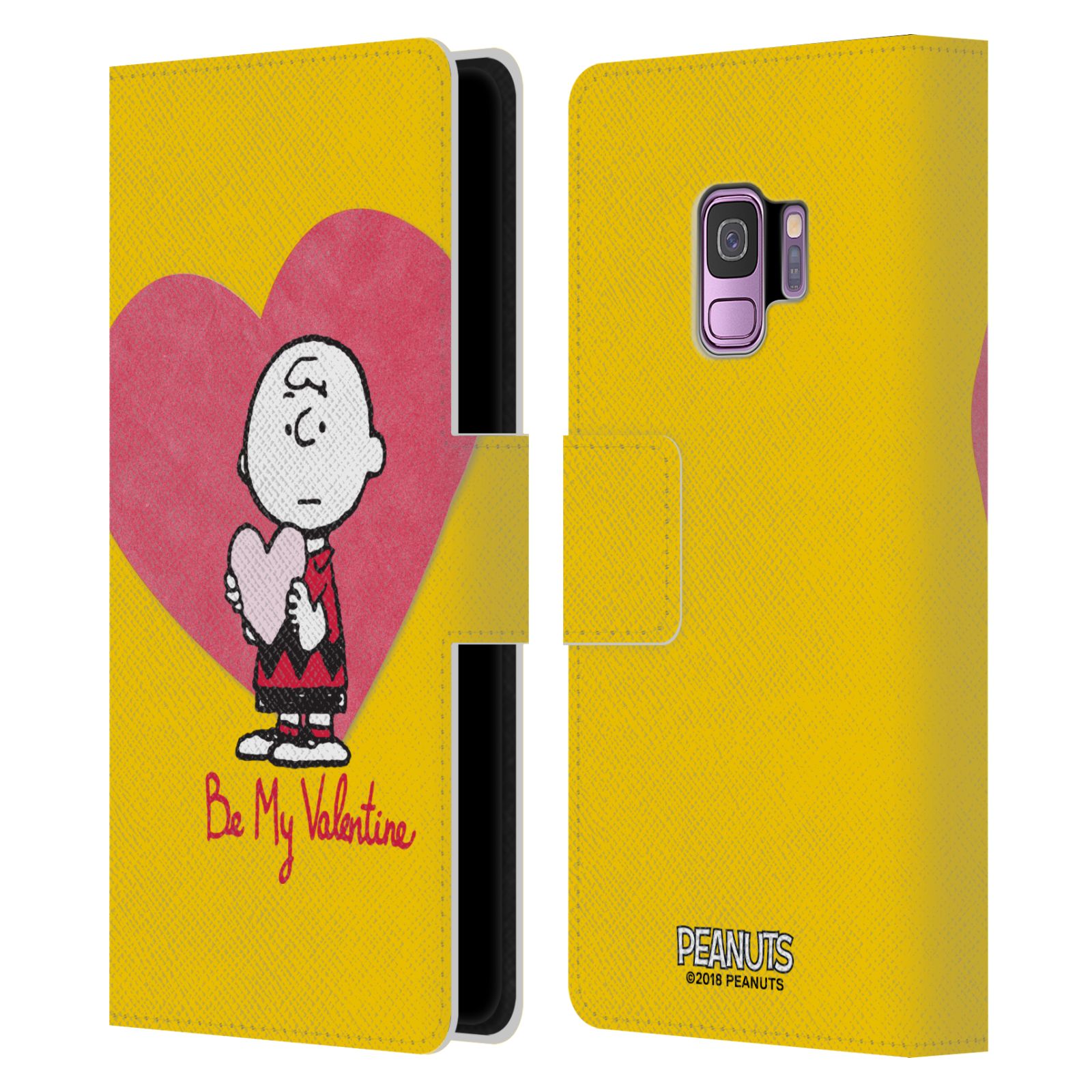Pouzdro na mobil Samsung Galaxy S9 - Head Case -Peanuts - Charlie Brown valentýnské srdíčko