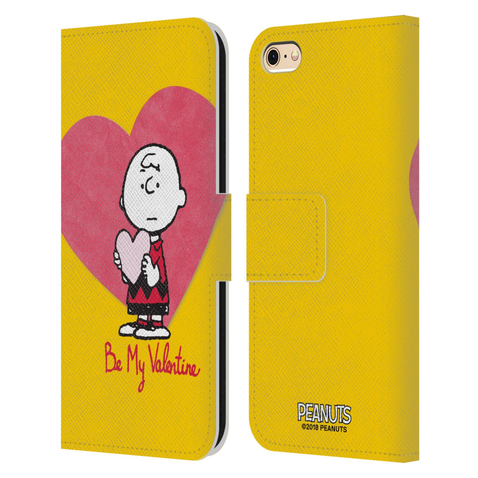 Pouzdro na mobil Apple Iphone 6 / 6S - Head Case -Peanuts - Charlie Brown valentýnské srdíčko