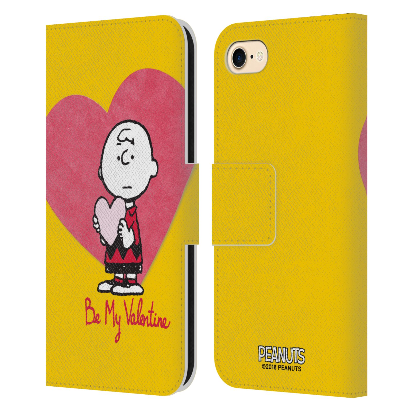 Pouzdro na mobil Apple Iphone 7 / 8 - Head Case -Peanuts - Charlie Brown valentýnské srdíčko