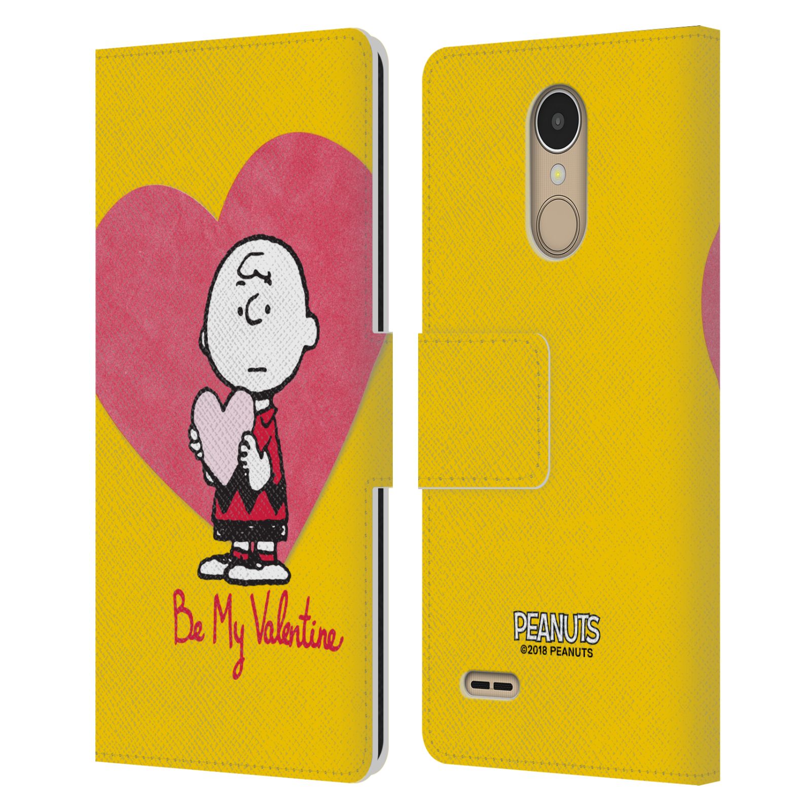 Pouzdro na mobil LG K10 (2017) - Head Case -Peanuts - Charlie Brown valentýnské srdíčko