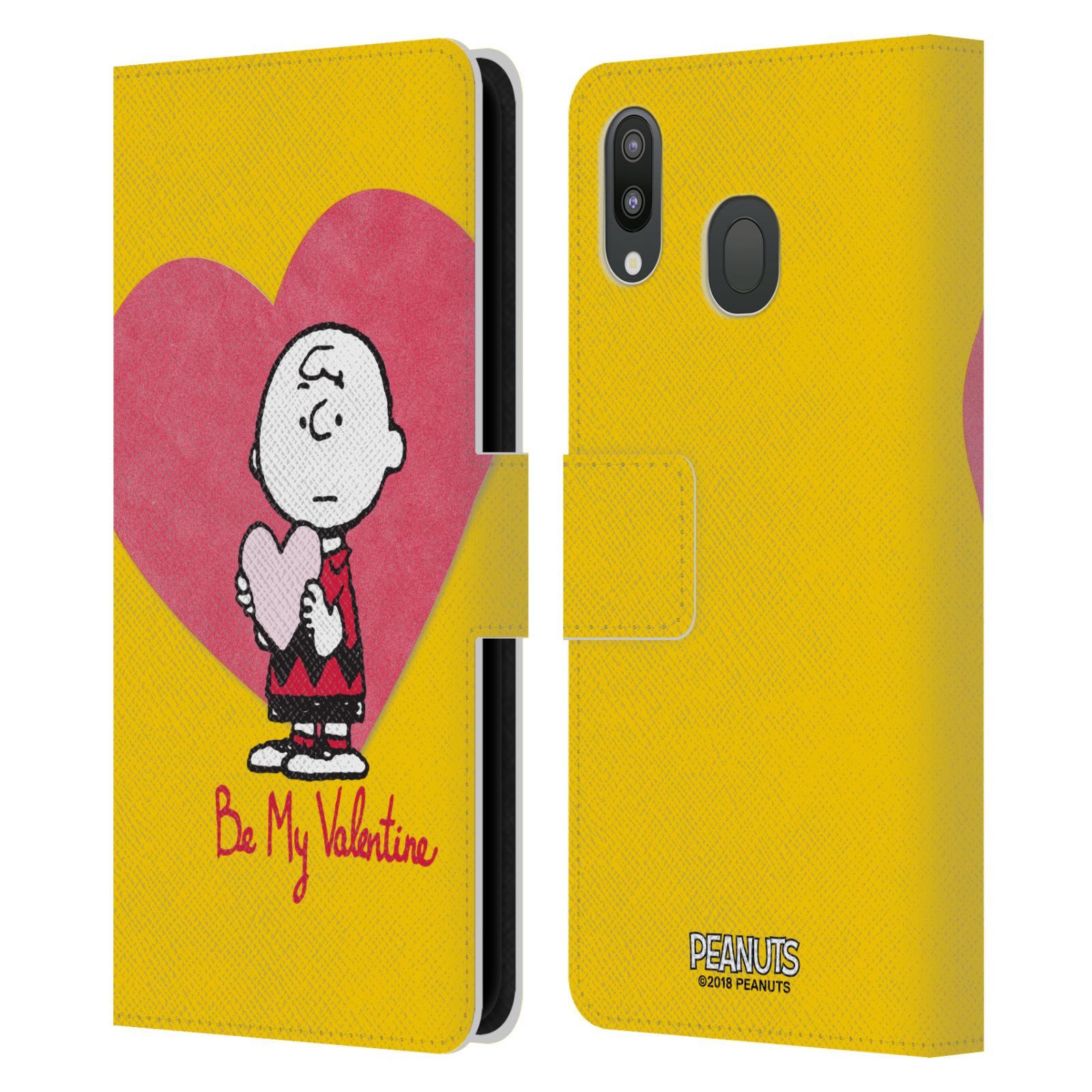 Pouzdro na mobil Samsung Galaxy M20 - Head Case -Peanuts - Charlie Brown valentýnské srdíčko