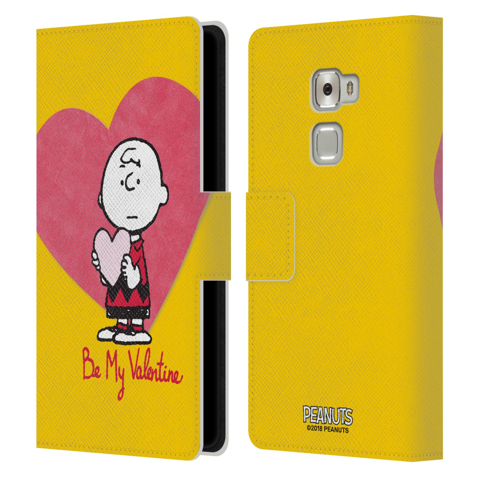 Pouzdro na mobil Huawei Mate S - Head Case -Peanuts - Charlie Brown valentýnské srdíčko