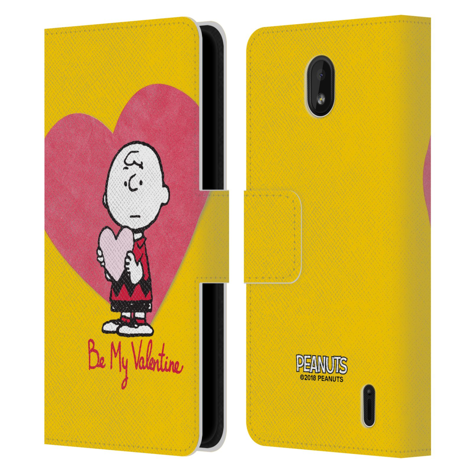 Pouzdro na mobil Nokia 1 PLUS - Head Case -Peanuts - Charlie Brown valentýnské srdíčko