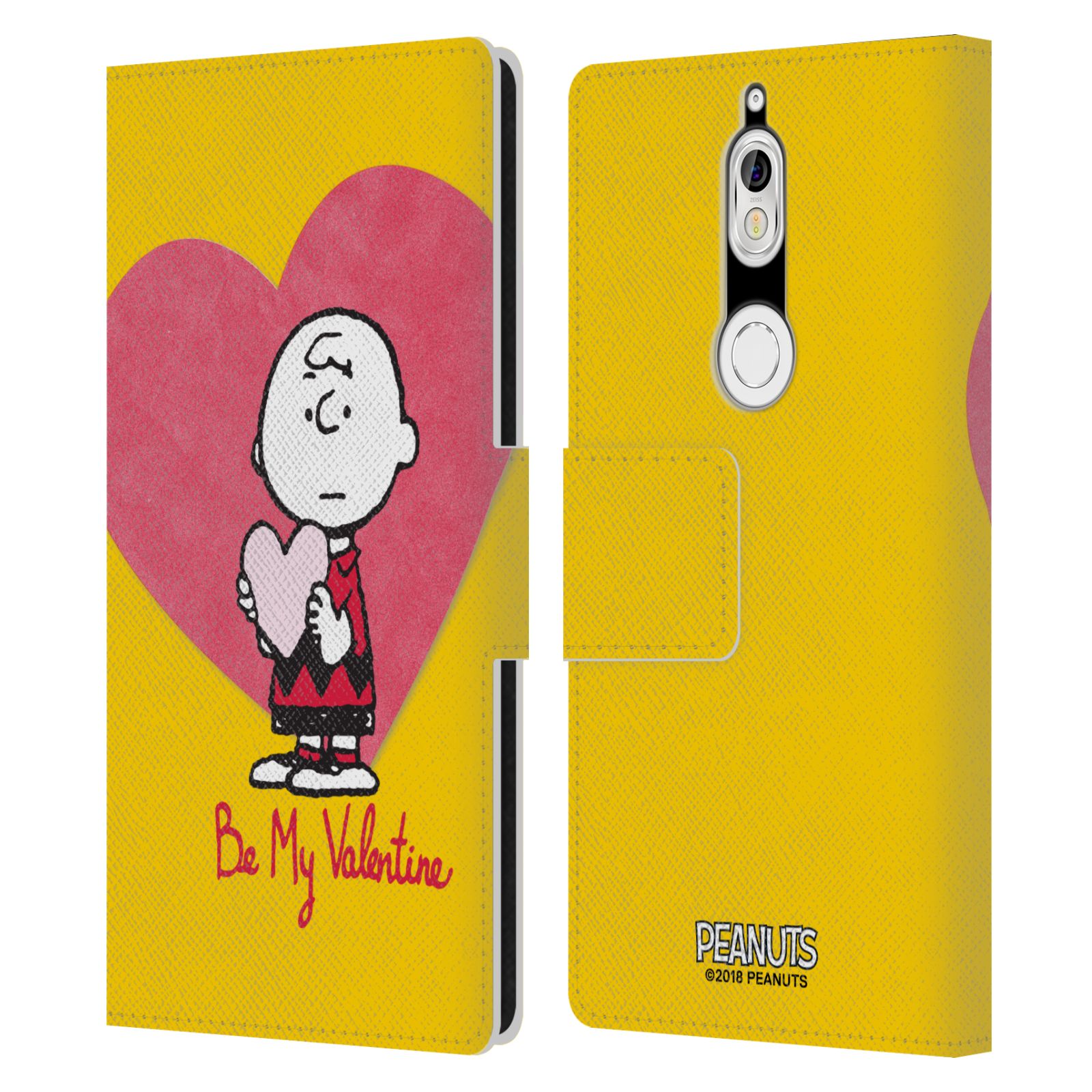 Pouzdro na mobil Nokia 7 - Head Case -Peanuts - Charlie Brown valentýnské srdíčko