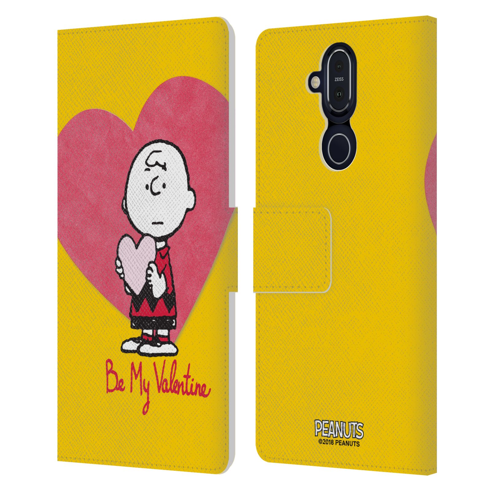 Pouzdro na mobil Nokia 8.1 - Head Case -Peanuts - Charlie Brown valentýnské srdíčko