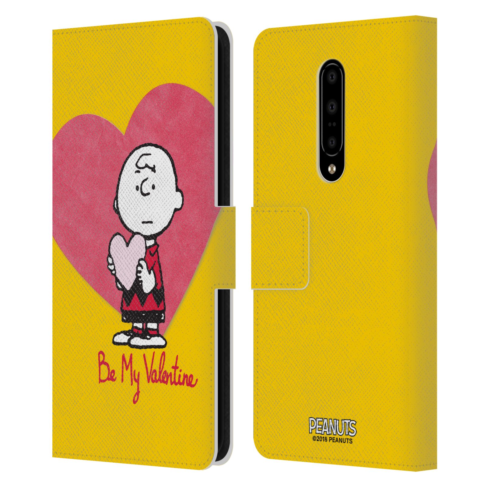 Pouzdro na mobil OnePlus 7 - Head Case -Peanuts - Charlie Brown valentýnské srdíčko
