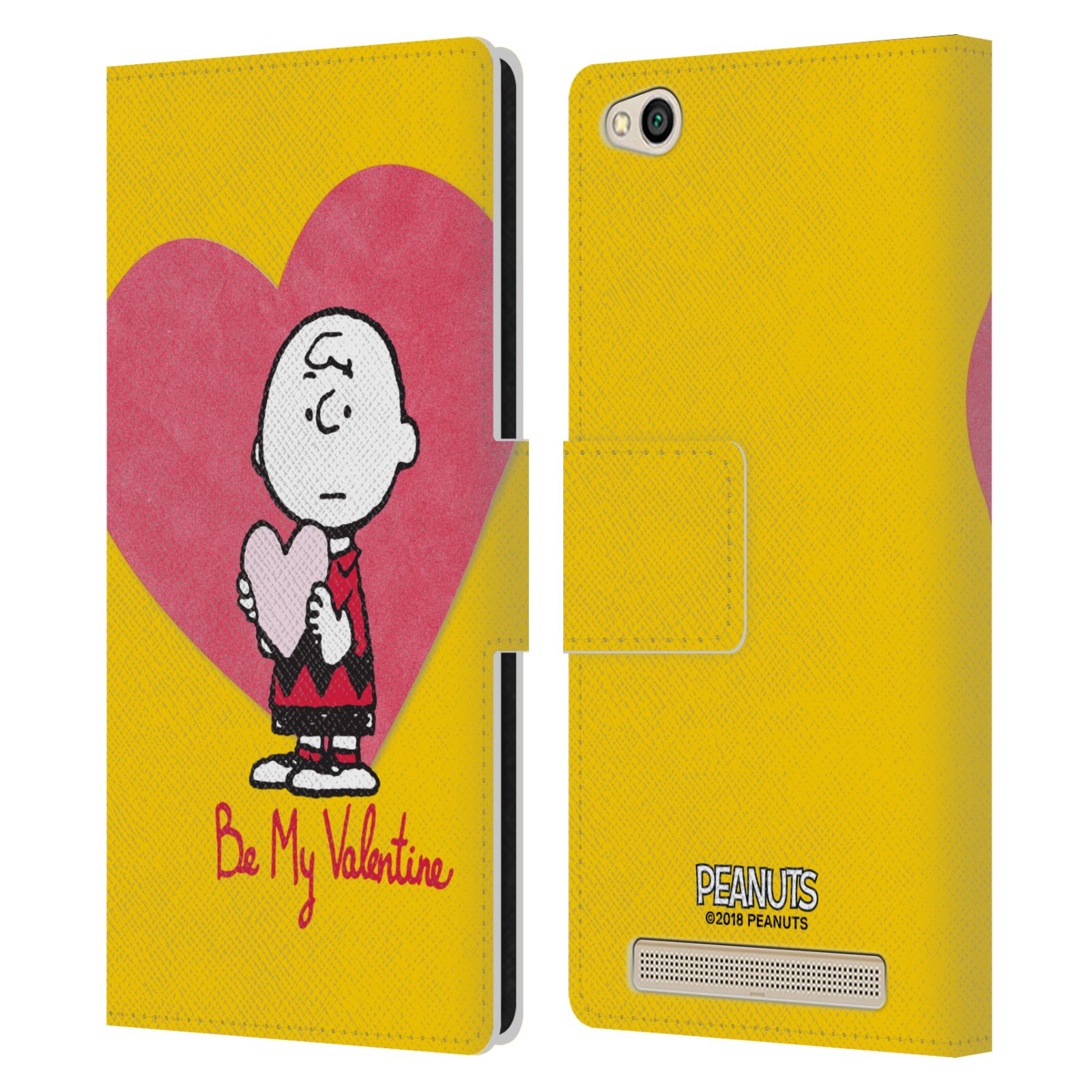 Pouzdro na mobil Xiaomi Redmi 5A - Head Case -Peanuts - Charlie Brown valentýnské srdíčko