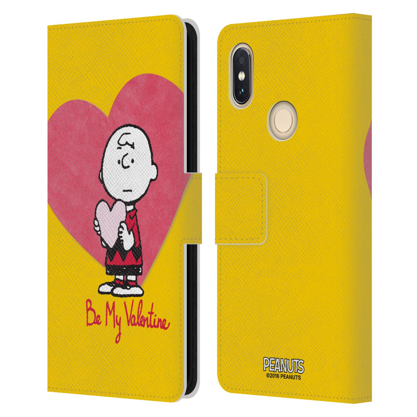 Pouzdro na mobil Xiaomi Redmi S2 - Head Case -Peanuts - Charlie Brown valentýnské srdíčko