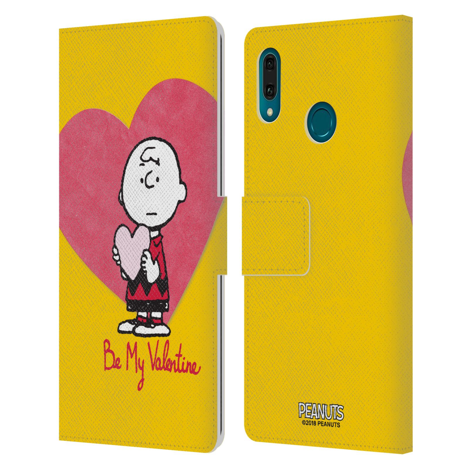 Pouzdro na mobil Huawei Y9 2019 - Head Case -Peanuts - Charlie Brown valentýnské srdíčko