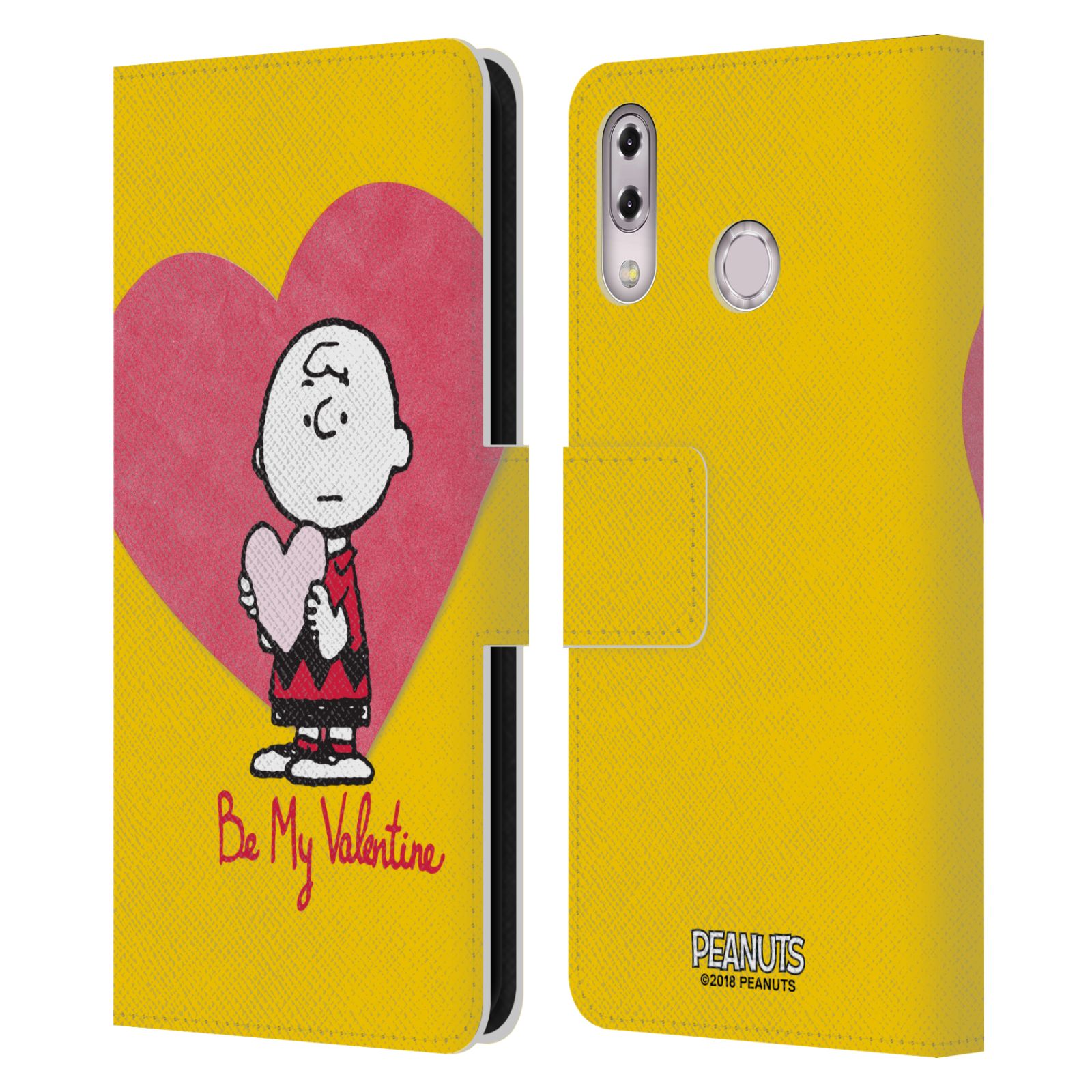 Pouzdro na mobil Asus Zenfone 5z ZS620KL / 5 ZE620KL - Head Case -Peanuts - Charlie Brown valentýnské srdíčko