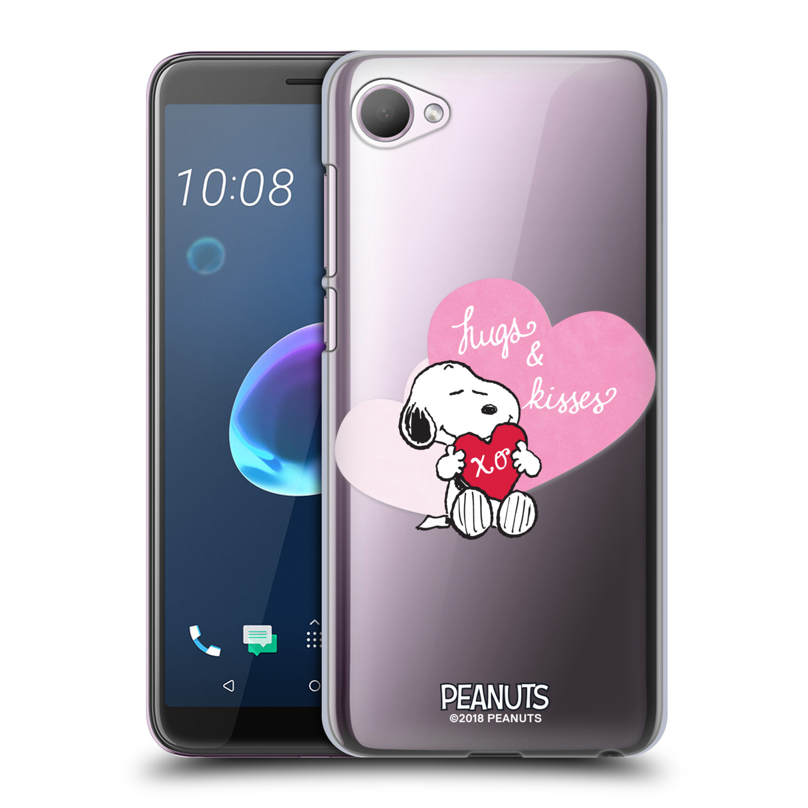 Pouzdro na mobil HTC Desire 12 / Desire 12 DUAL SIM Oficiální motiv Snoopy pejsek růžové srdíčko