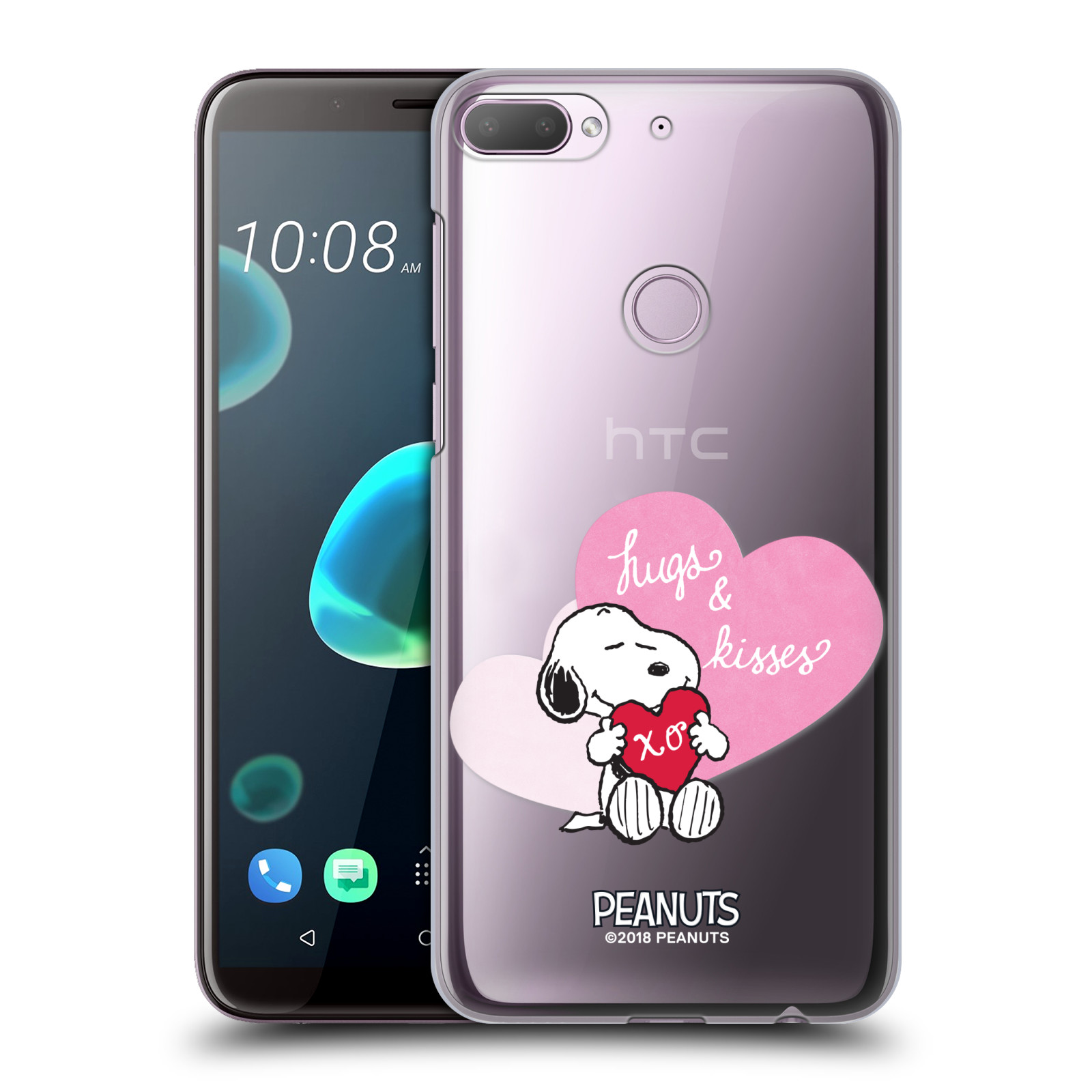Pouzdro na mobil HTC Desire 12+ / Desire 12+ DUAL SIM Oficiální motiv Snoopy pejsek růžové srdíčko