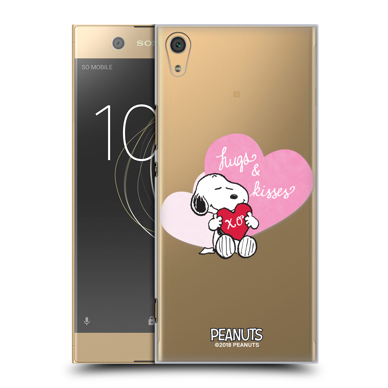 Pouzdro na mobil Sony Xperia XA1 ULTRA Oficiální motiv Snoopy pejsek růžové srdíčko