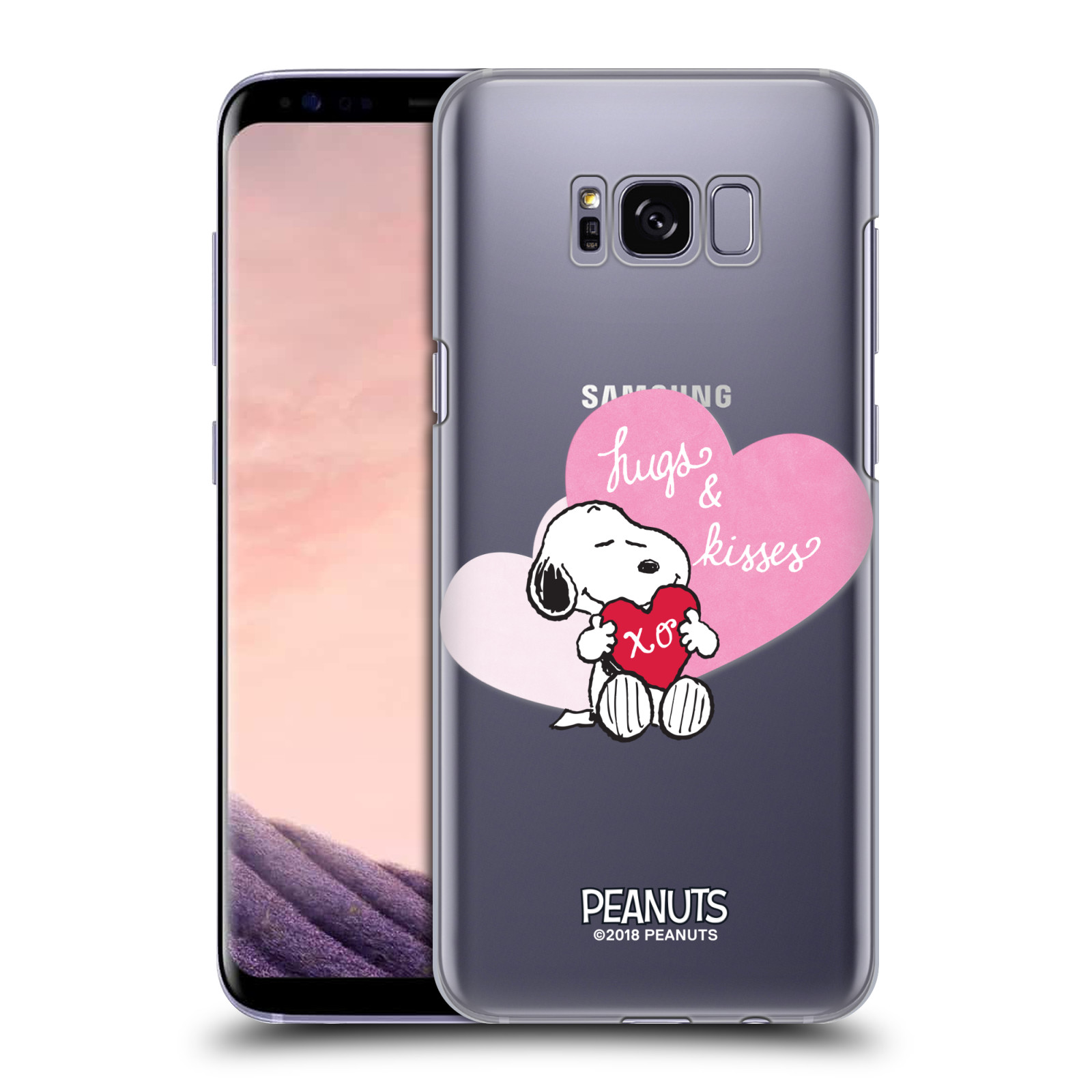 Pouzdro na mobil Samsung Galaxy S8 Oficiální motiv Snoopy pejsek růžové srdíčko